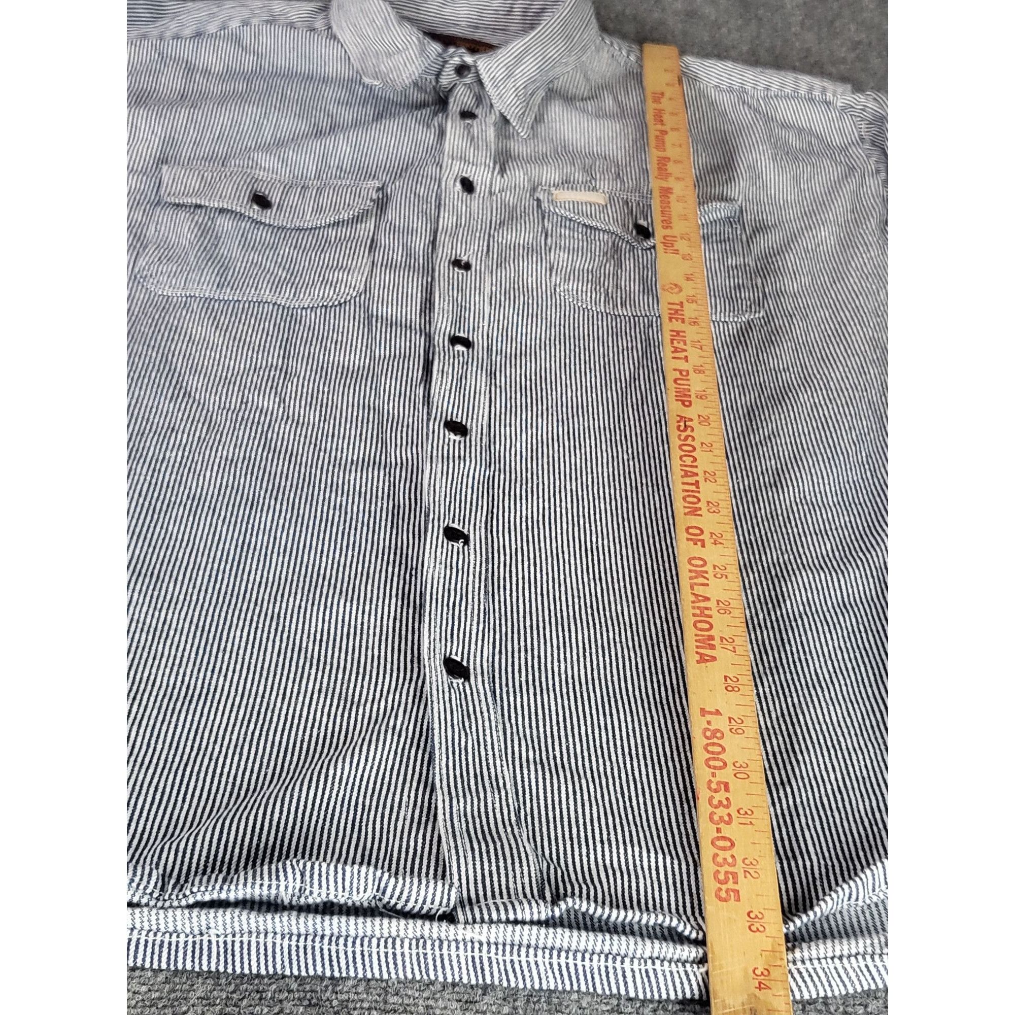 FiveBrother Five Brother Railroad Striped Button Up Shirt Men Sz 3XT Blu Size US XXL / EU 58 / 5 - 3 Thumbnail