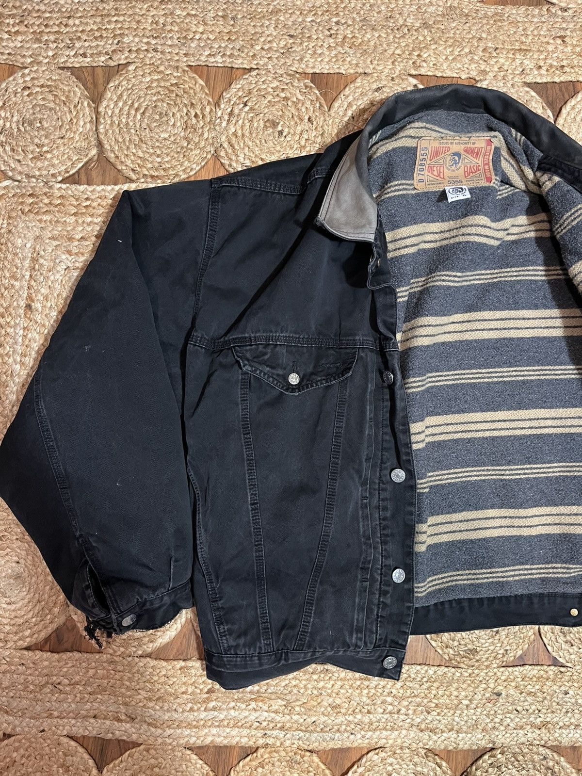 Diesel × Vintage 90s distressed Diesel blanket lined denim jeans jacket worn Size US XL / EU 56 / 4 - 6 Thumbnail