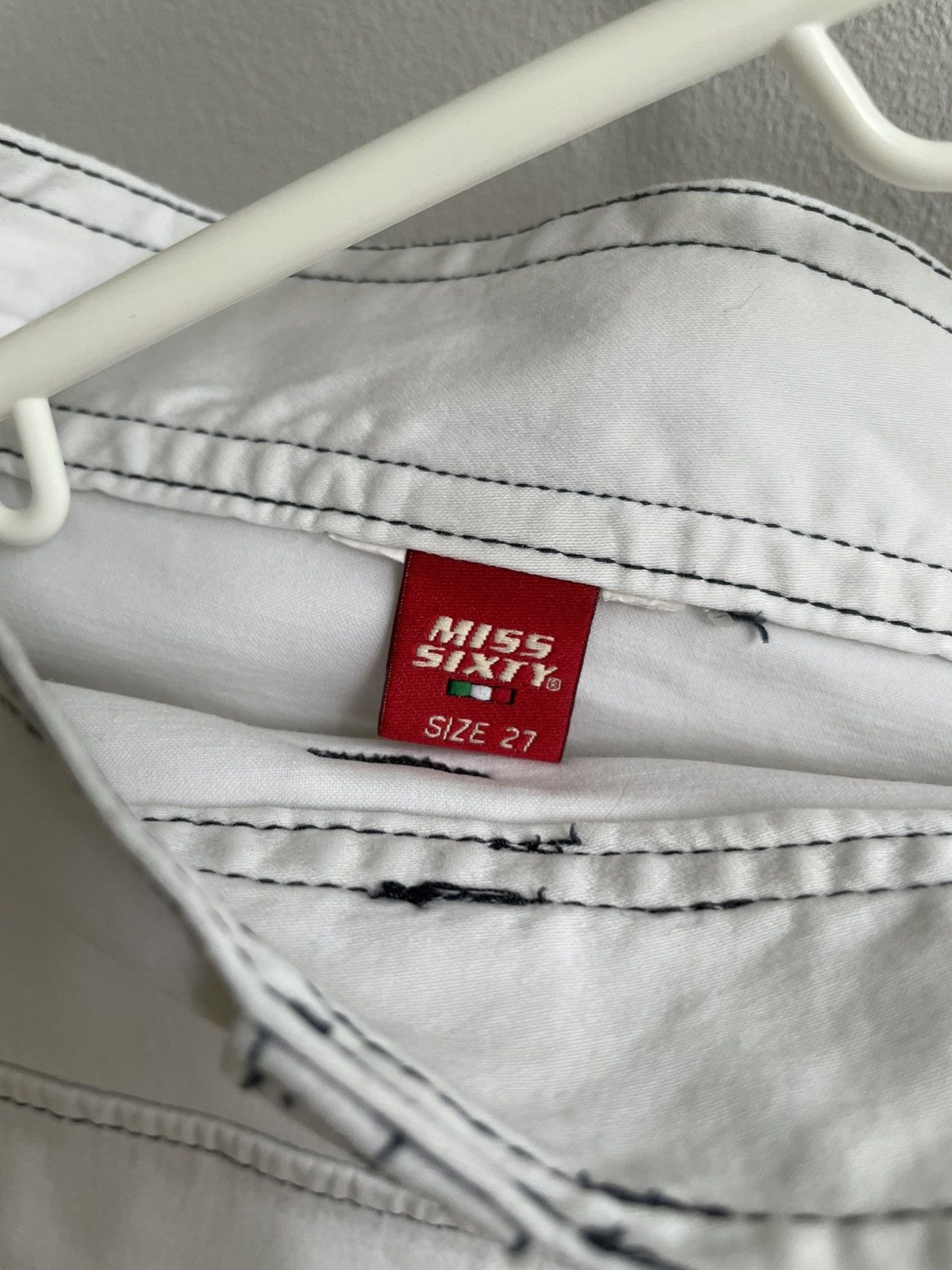 Miss Sixty Miss Sixty Vintage Flared Pants White Denim Jeans Size 27" / US 4 / IT 40 - 6 Thumbnail