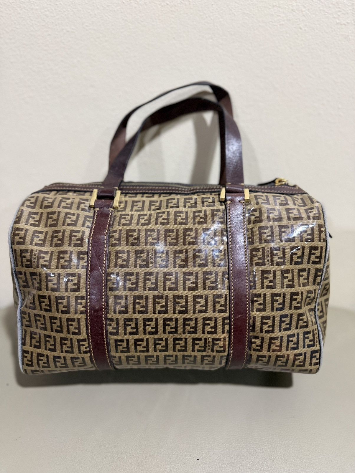 Fendi Authentic Fendi Zucca Crystal Boston Hand Bag Size ONE SIZE - 3 Thumbnail