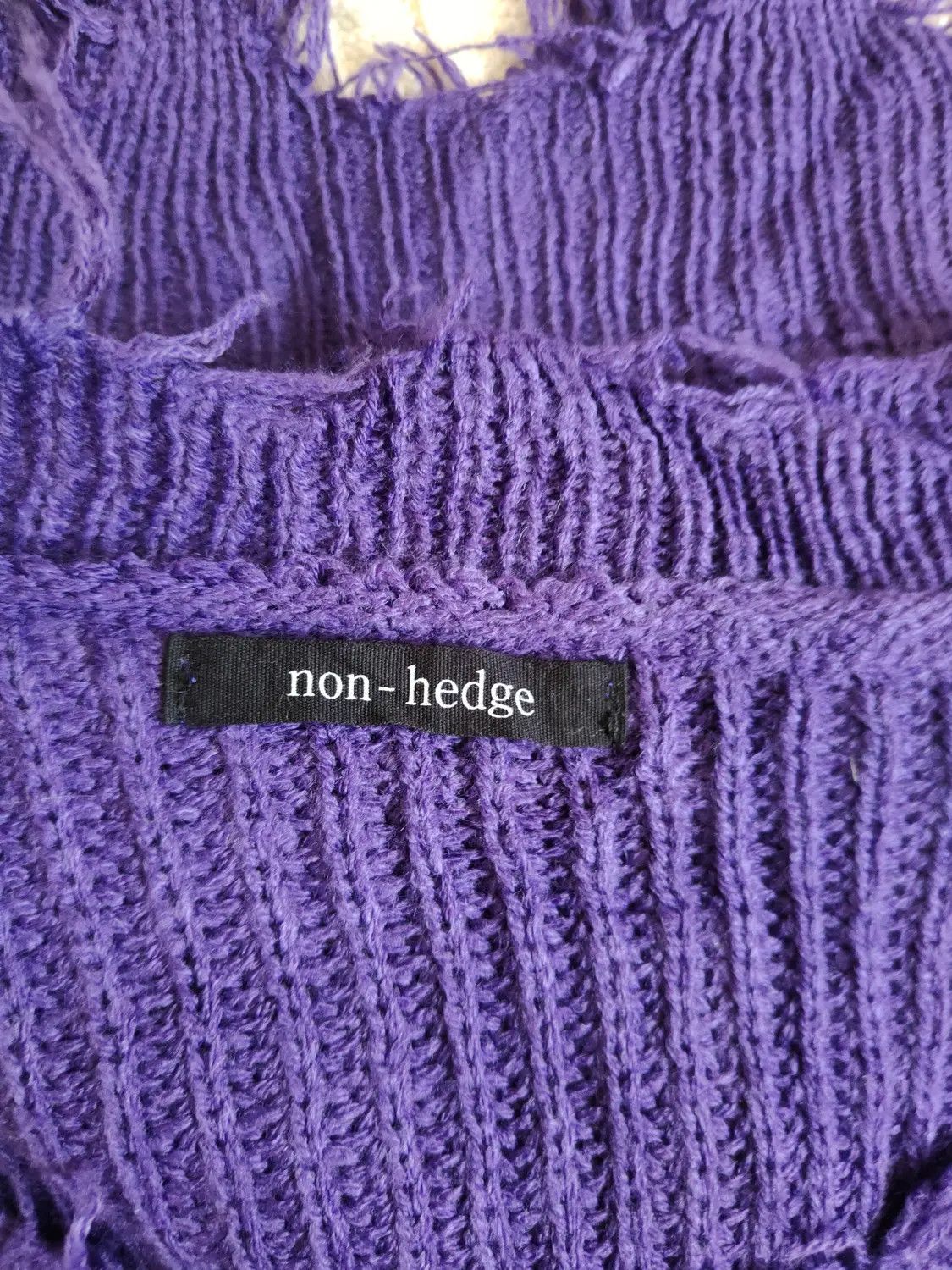 Homespun Knitwear Non-hedge Purple ripped distressed Knitwear #235BDLL Size US M / EU 48-50 / 2 - 11 Thumbnail