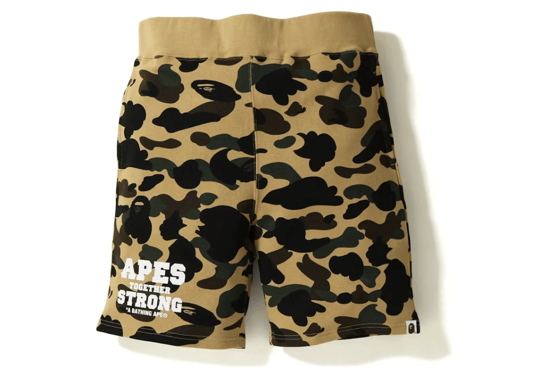 Bape BAPE 1st Camo ATS Sweat Shorts (Yellow) (XL) Size US 33 - 7 Thumbnail