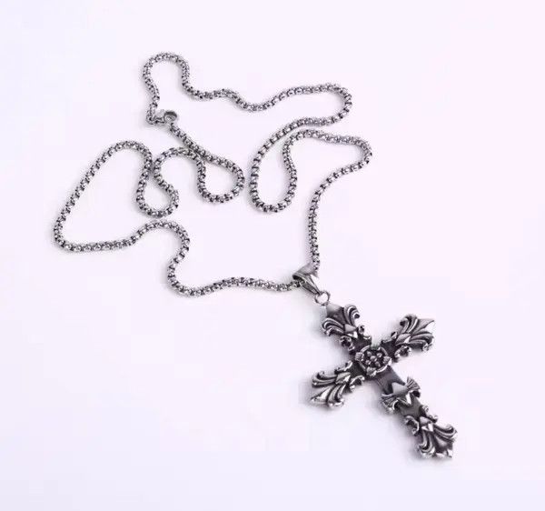 VIBE Y2K 2000s Silver Punk Skater Cross-chain Size ONE SIZE - 4 Thumbnail