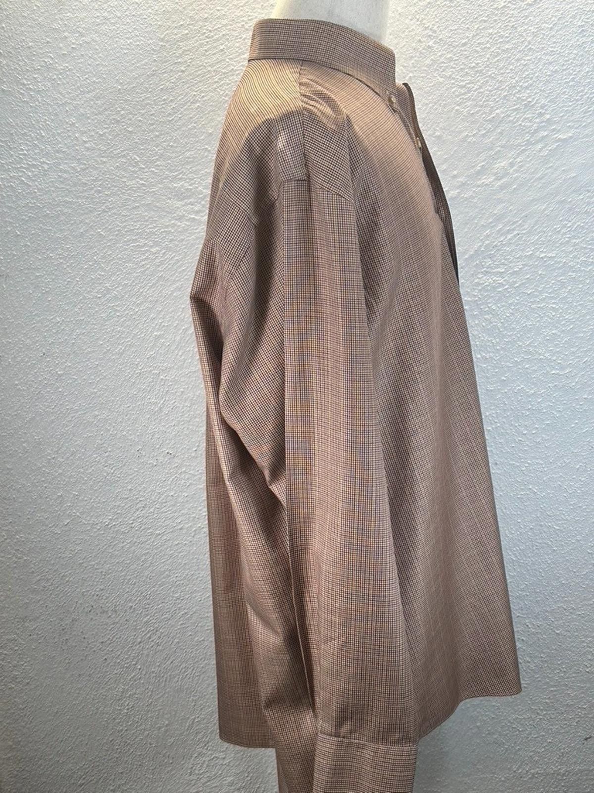 Jos. A. Bank Jos A Bank Men's Brown XL Traveler's Collection Dress Shirt Size 44R - 3 Thumbnail