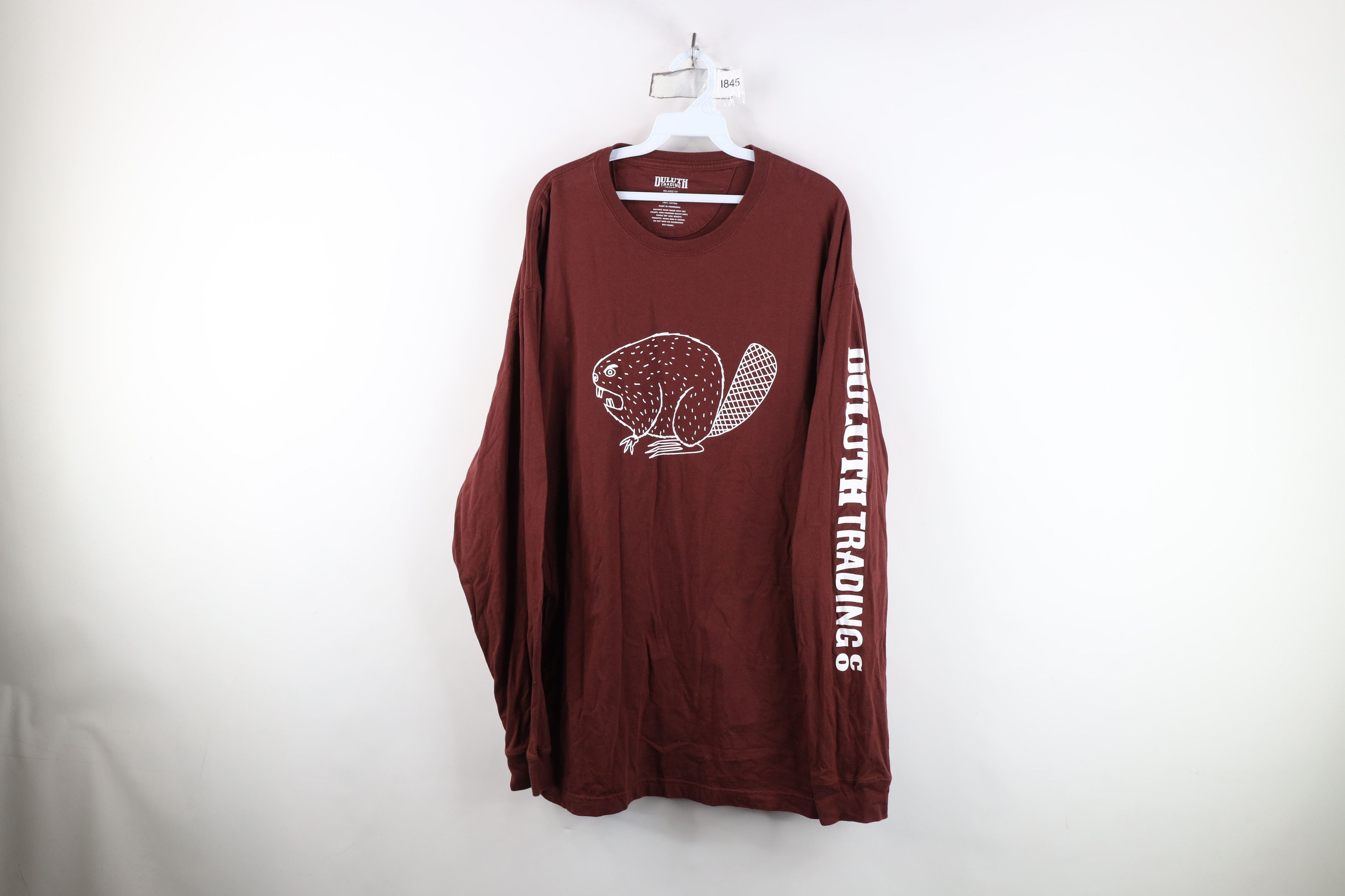 Duluth Trading Company Duluth Trading Co Relaxed Longtail T Beaver T-Shirt Maroon Size US XL / EU 56 / 4 - 1 Thumbnail