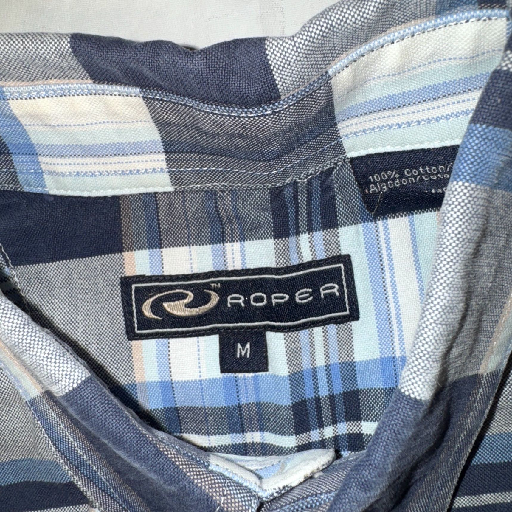 Roper Roper Shirt M Western Blue Plaid Long Sleeve Button Up Rodeo Size US XL / EU 56 / 4 - 4 Thumbnail