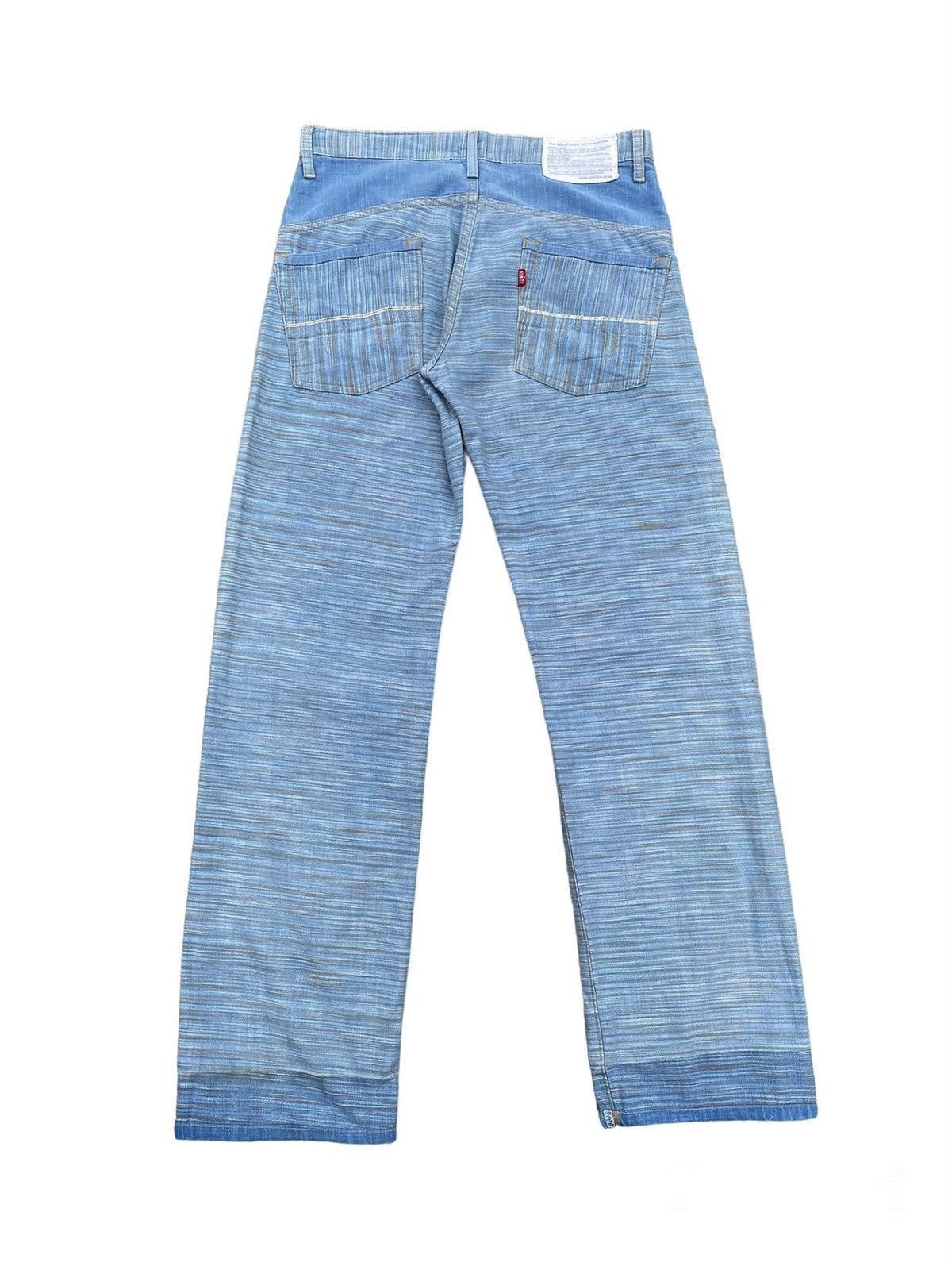 Edwin × Japanese Brand × Tornado Mart 1990s - Edwin Green Selvadge Woven Pinstripes Denim Size US 31 - 2 Thumbnail