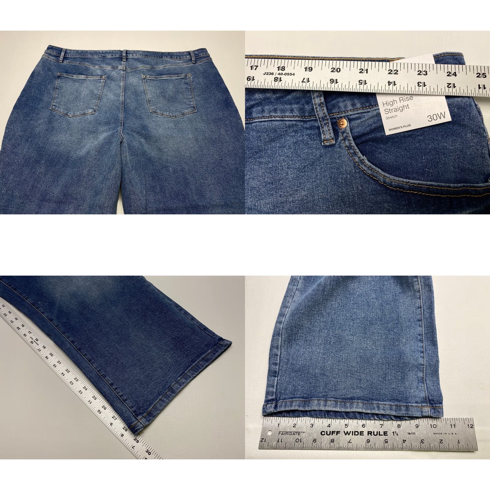 Vintage NWT Sonoma Jeans for Women Plus 30W 48x29 Blue Stretch Sonoma Jeans Straight High Rise 5-Pocket Denim Size 30" / US 8 / IT 44 - 8 Thumbnail