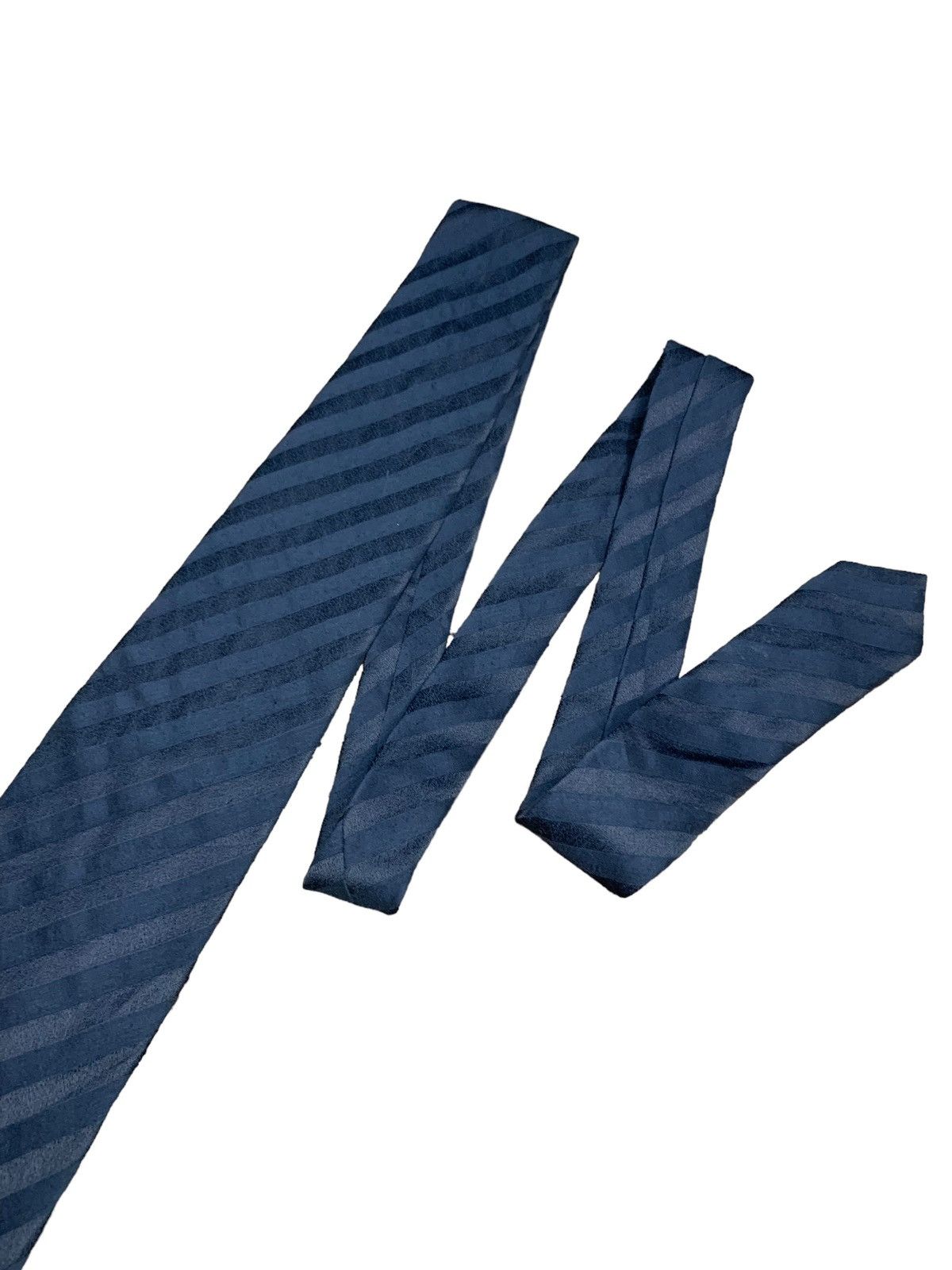 Armani Collezioni × Giorgio Armani Giorgio Armani diagonal stripe dark grey wool neck tie Size ONE SIZE - 4 Thumbnail