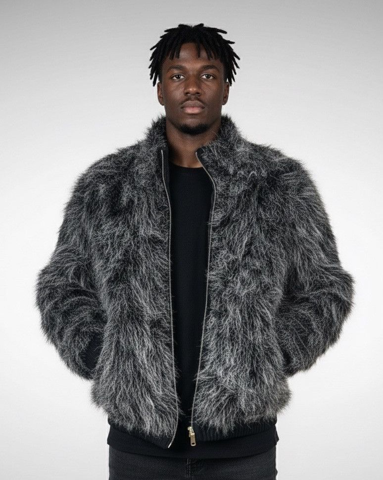 Karl Kani Rare 🔥🔥 Karl Kani Mohair-Style Bomber Jacket Size US XL / EU 56 / 4 - 4 Thumbnail
