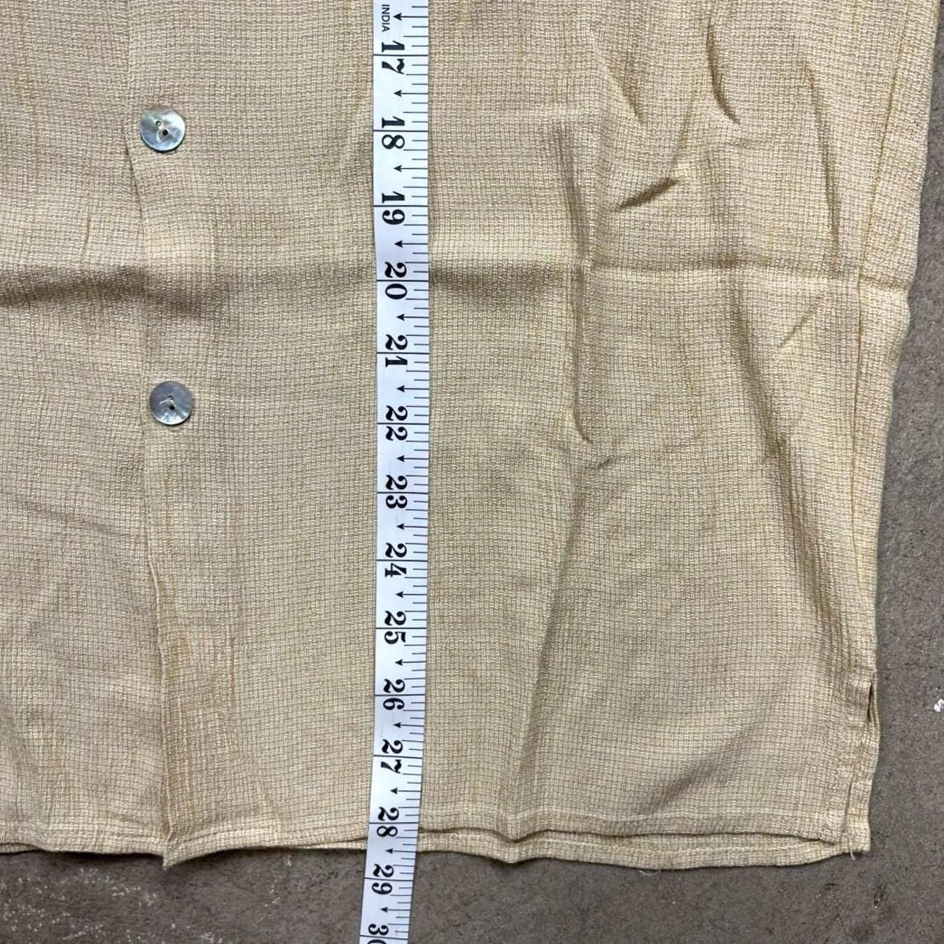 Vintage VINTAGE Direction Shirt Button-Up Camp Collar Short Sleeve Yellow Cream Size L Mens Size US L / EU 52-54 / 3 - 4 Thumbnail
