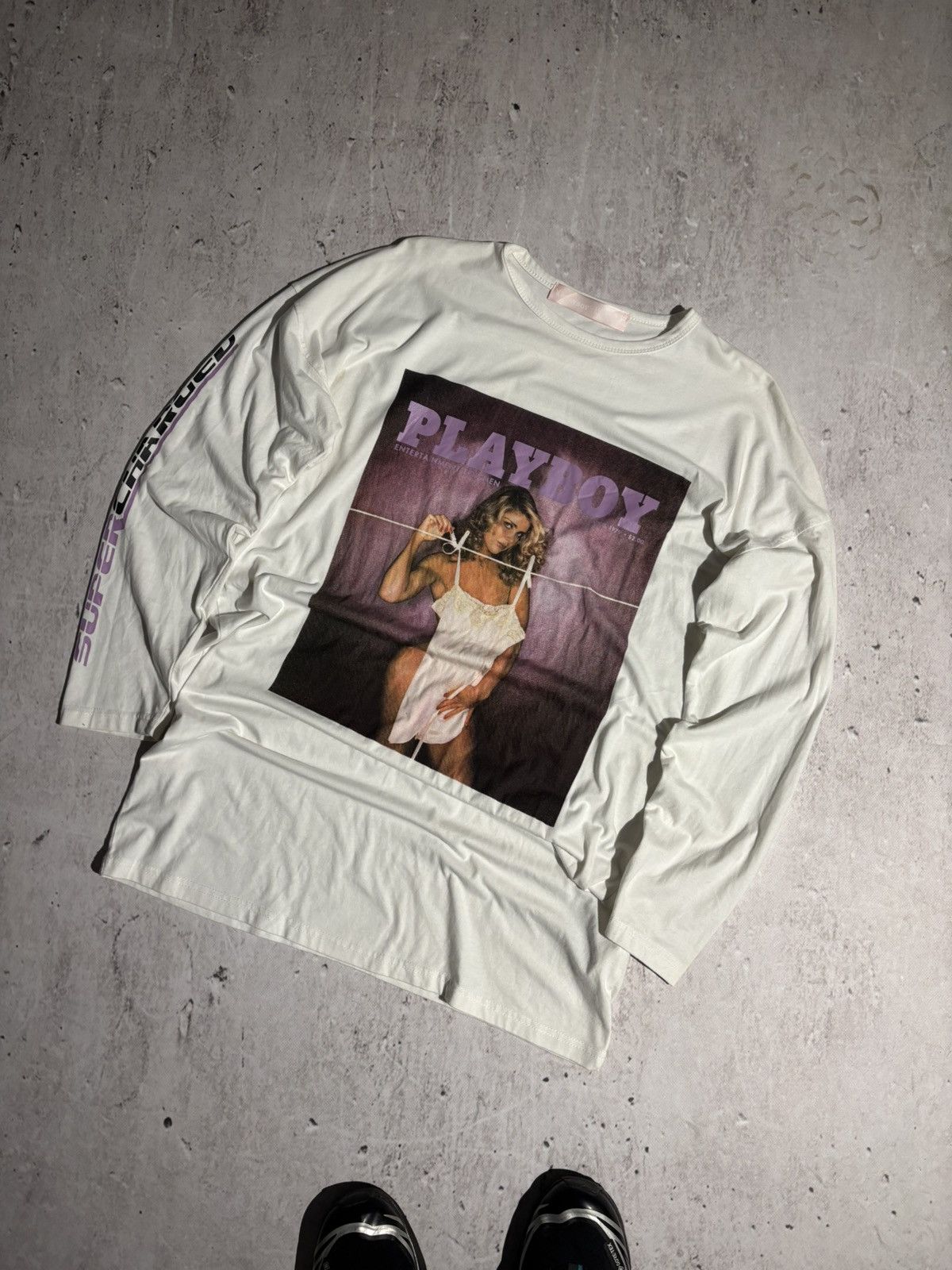 Playboy 00s Vintage Style Japan Longsleeve Oversize Naked Playboy Size US L / EU 52-54 / 3 - 1 Thumbnail