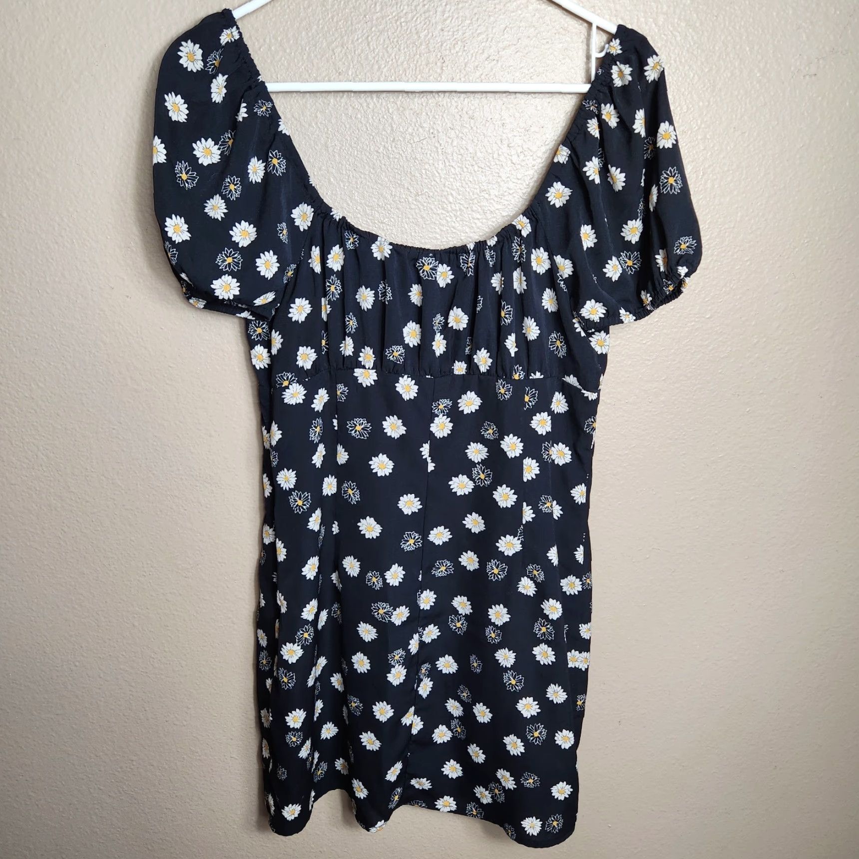 Vintage BP Womens |M| Daisy Floral Tie Front Milkmaid Puff Sleeve Sweetheart Mini Dress Size M / US 6-8 / IT 42-44 - 6 Thumbnail
