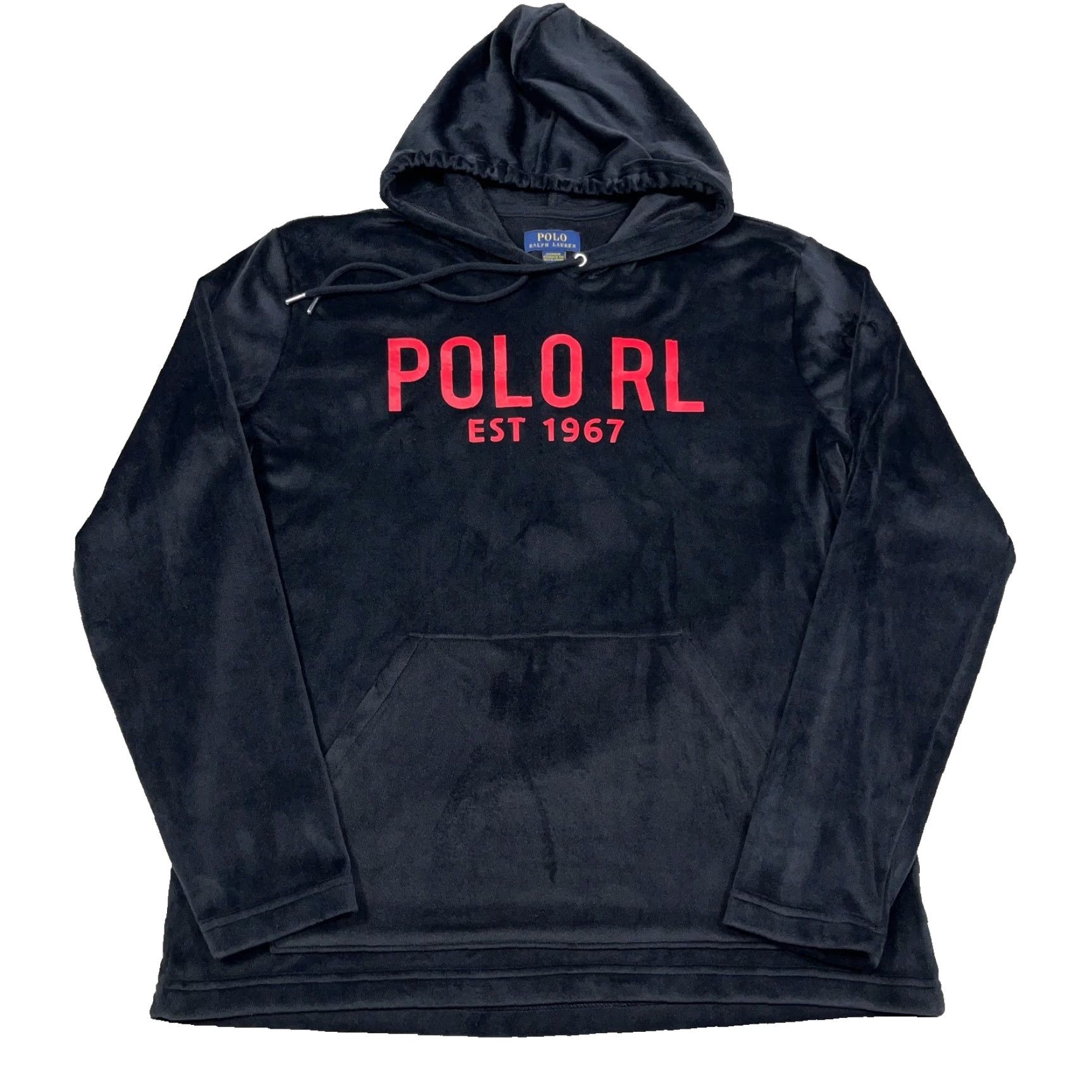 Polo Ralph Lauren Polo Ralph Lauren Hoodie Men Medium Black Red Sleep Wear Velour Lounge Spellout Size US M / EU 48-50 / 2 - 2 Thumbnail