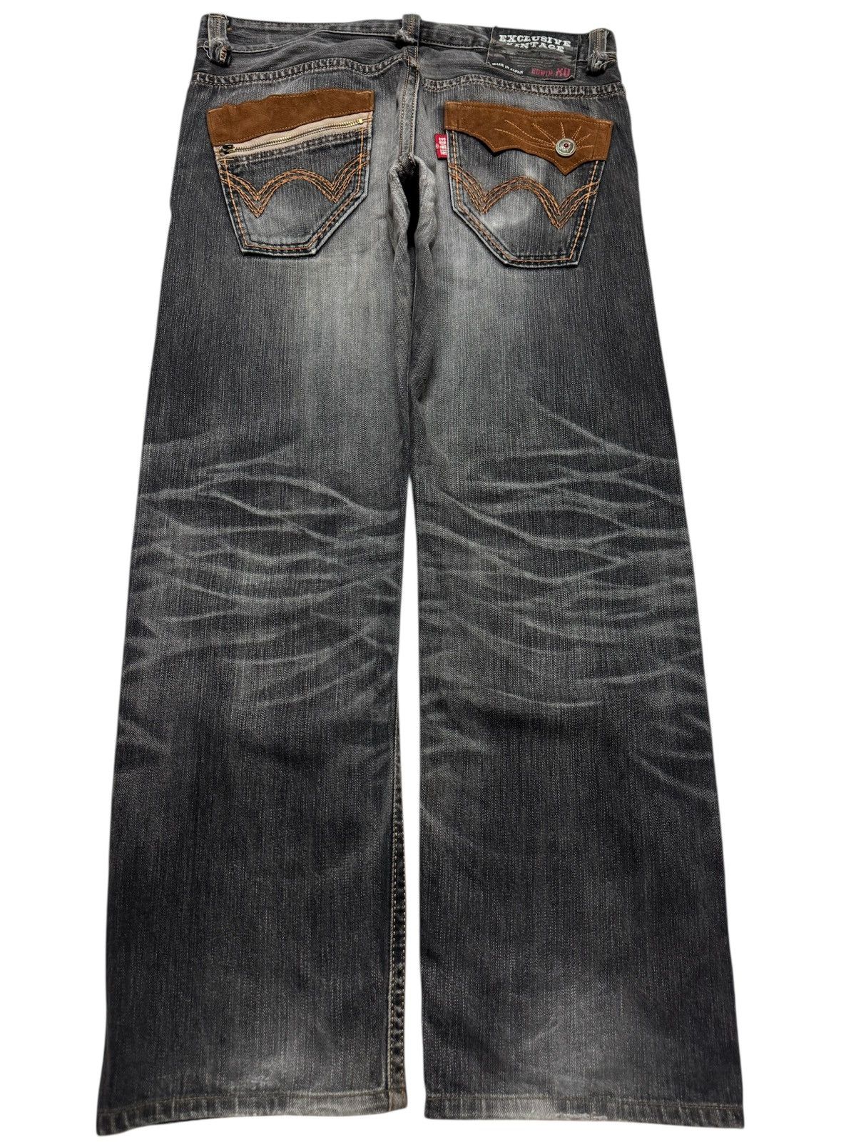 Japanese Brand 💥THRASHED💥90s STYLE EDWIN XV SICK SANDWASHED RARE FADES Size US 35 - 2 Thumbnail