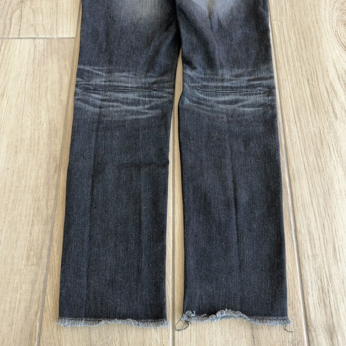 Number (N)ine Washed Black Distressed Repaired Red Stitch Denim Jeans Size US 31 - 7 Thumbnail