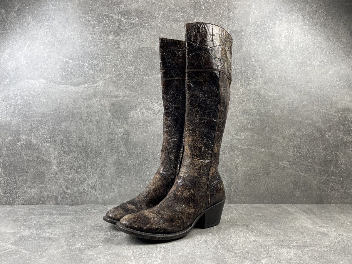 Gianni Barbato Avant Garde Leather Brown High Zip Heel Boots