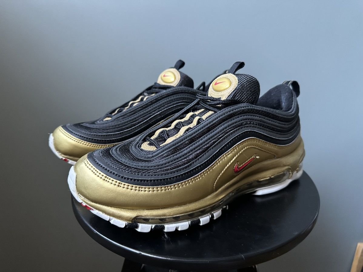 Nike Nike Air Max 97 Black Metallic Gold Low Top Shoes Size US 7.5 / EU 40-41 - 1 Thumbnail