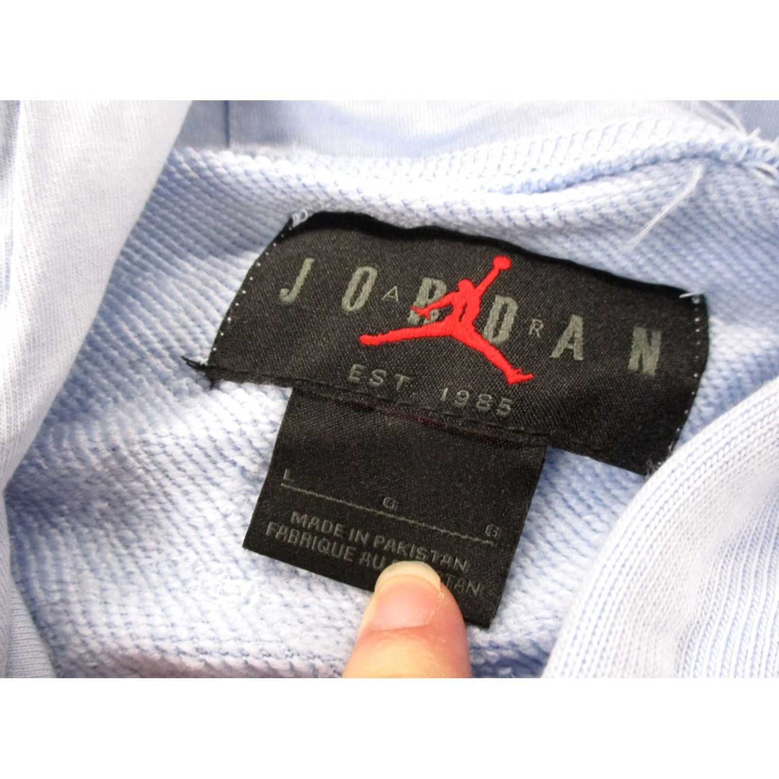Jordan Brand JORDAN Hoodie Mens L Jumpman Logo Gravitys Worst Nightmare Basketball Sweatshirt Blue Pullover Hooded Pockets Thermal Knit Sports Pattern Solid Size US L / EU 52-54 / 3 - 7 Thumbnail