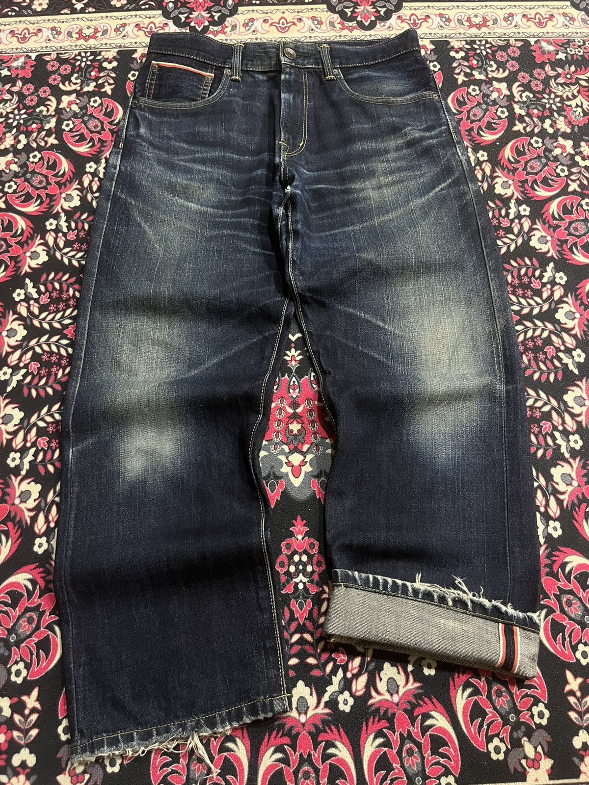Kapital ⚡️Vintage⚡️Edwin 505Z Blue Washed Buckle Back Selvedge Jeans Size US 30 / EU 46 - 1 Thumbnail