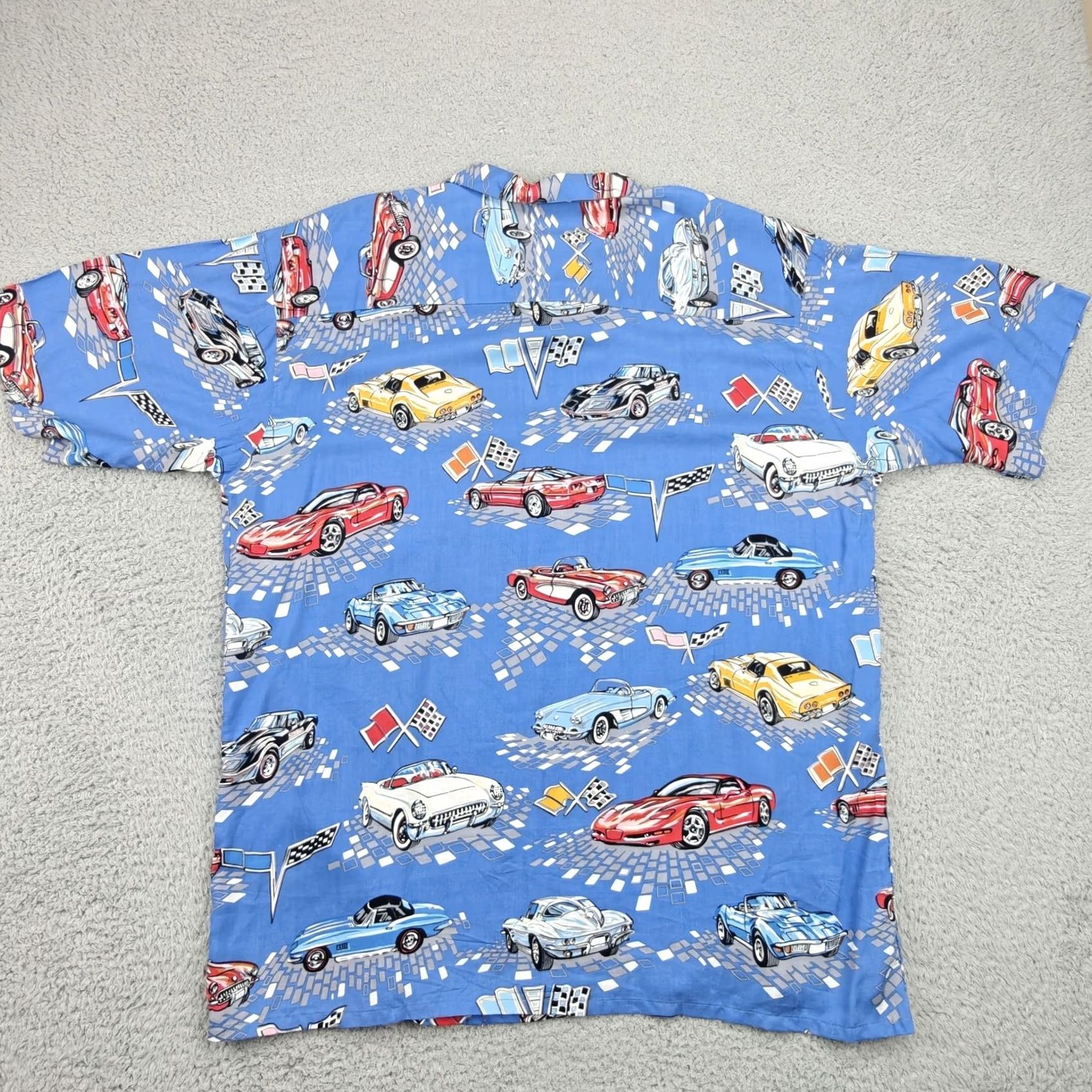 Vintage VINTAGE Island Collection Shirt Mens Large Blue Car Print Aloha Hawaiian 90s Size US L / EU 52-54 / 3 - 4 Thumbnail