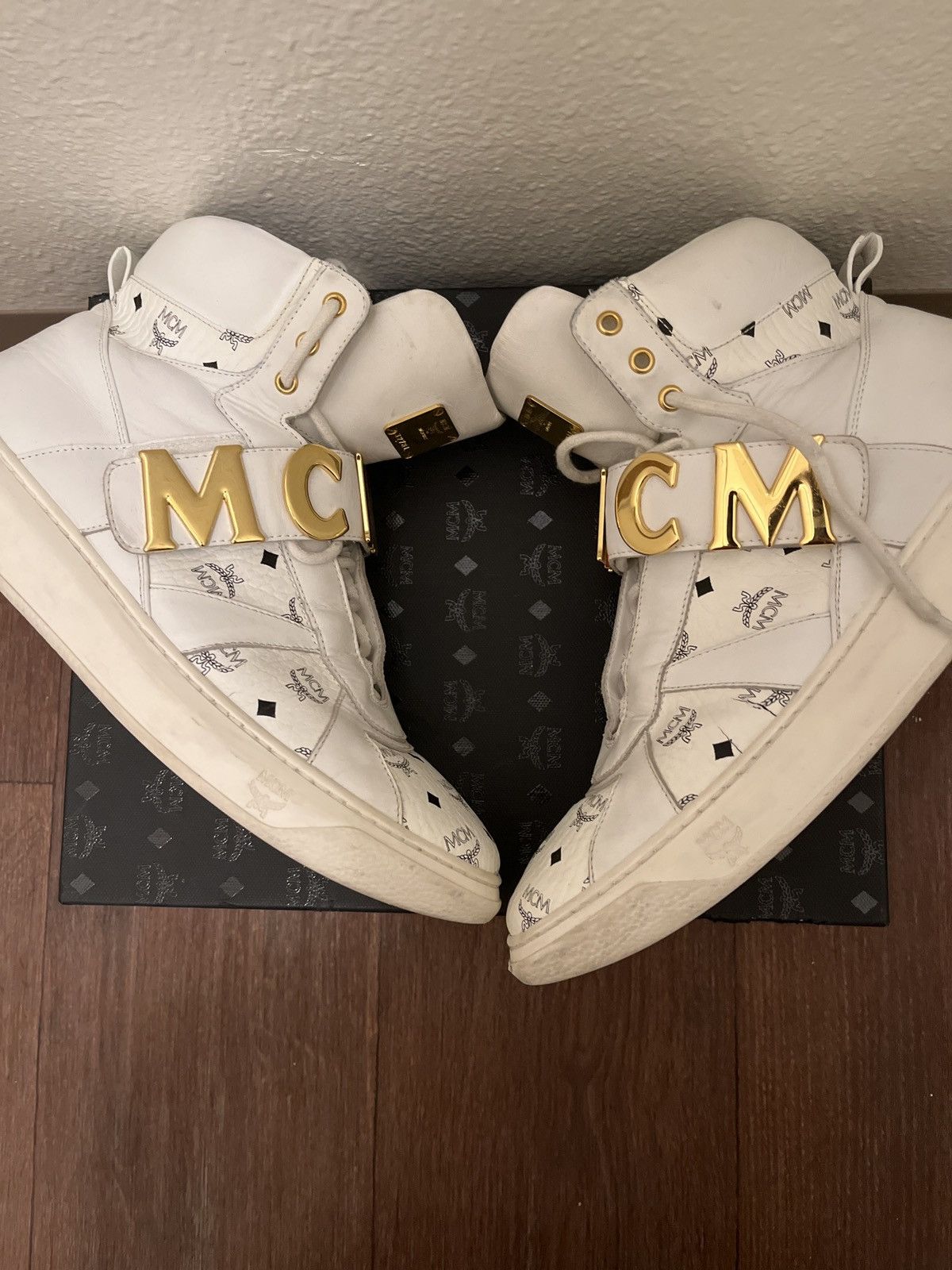 MCM MCM High Top Sneakers Big Logo Luxury Shoes With Box Men 45 Size US 11.5 / EU 44-45 - 4 Thumbnail