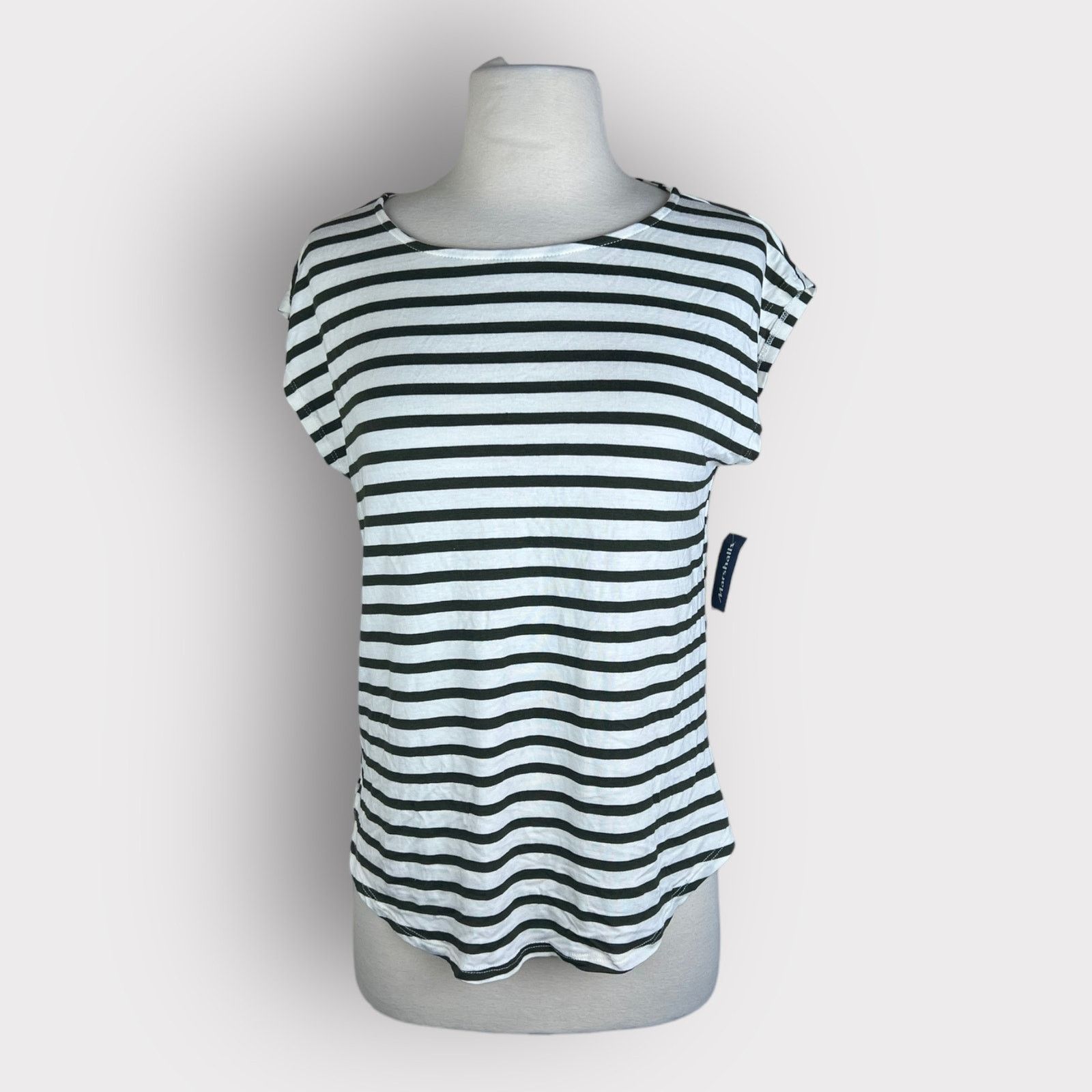 Nordstrom Green Envelope | NWT Basic Tailored Striped Tee | Small Size S / US 4 / IT 40 - 4 Thumbnail