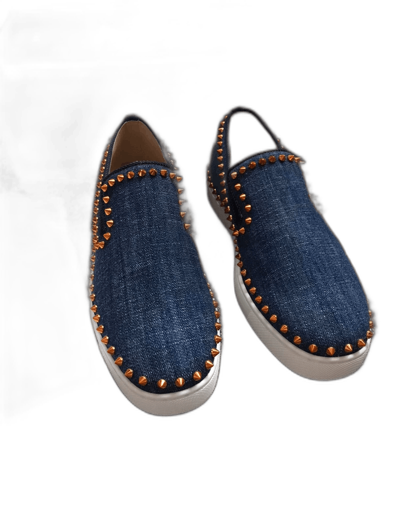 Christian Louboutin Christian Louboutin Denim Slip-On Shoes Size US 11.5 / EU 44-45 - 1 Thumbnail
