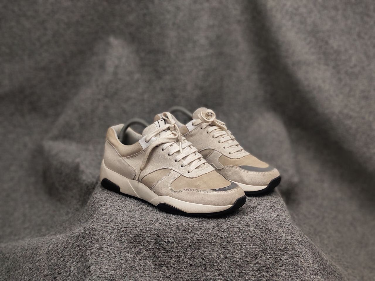 Z Zegna Z Zegna Design Suede Leather Beige low top Lace Up Sneakers Size US 9.5 / EU 42-43 - 4 Thumbnail