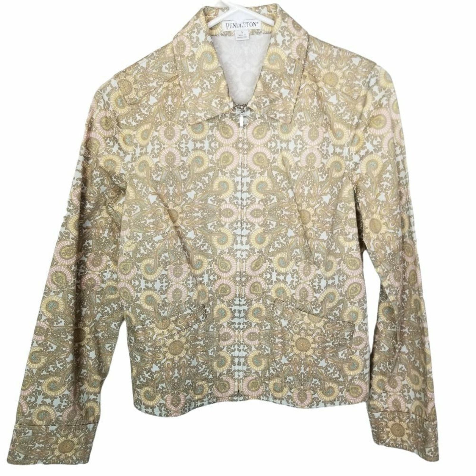 Pendleton Pendleton Womens Full Zip Jacket Geometric Lightweight Artsy Size S / US 4 / IT 40 - 1 Thumbnail