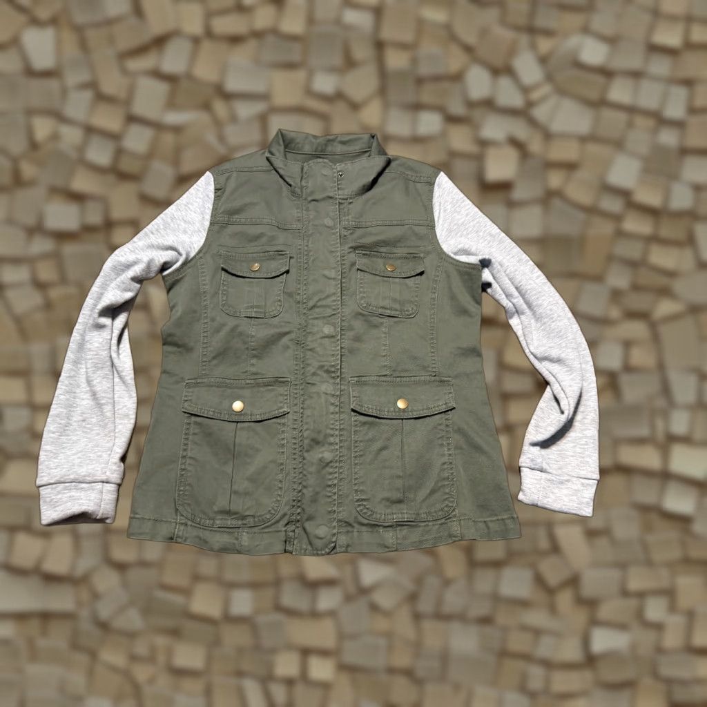 Vintage WallFlower Jacket Women's Size Small Grey Green Long Sleeve Full Zip Pockets Regular Fit Mens? Size S / US 4 / IT 40 - 1 Thumbnail