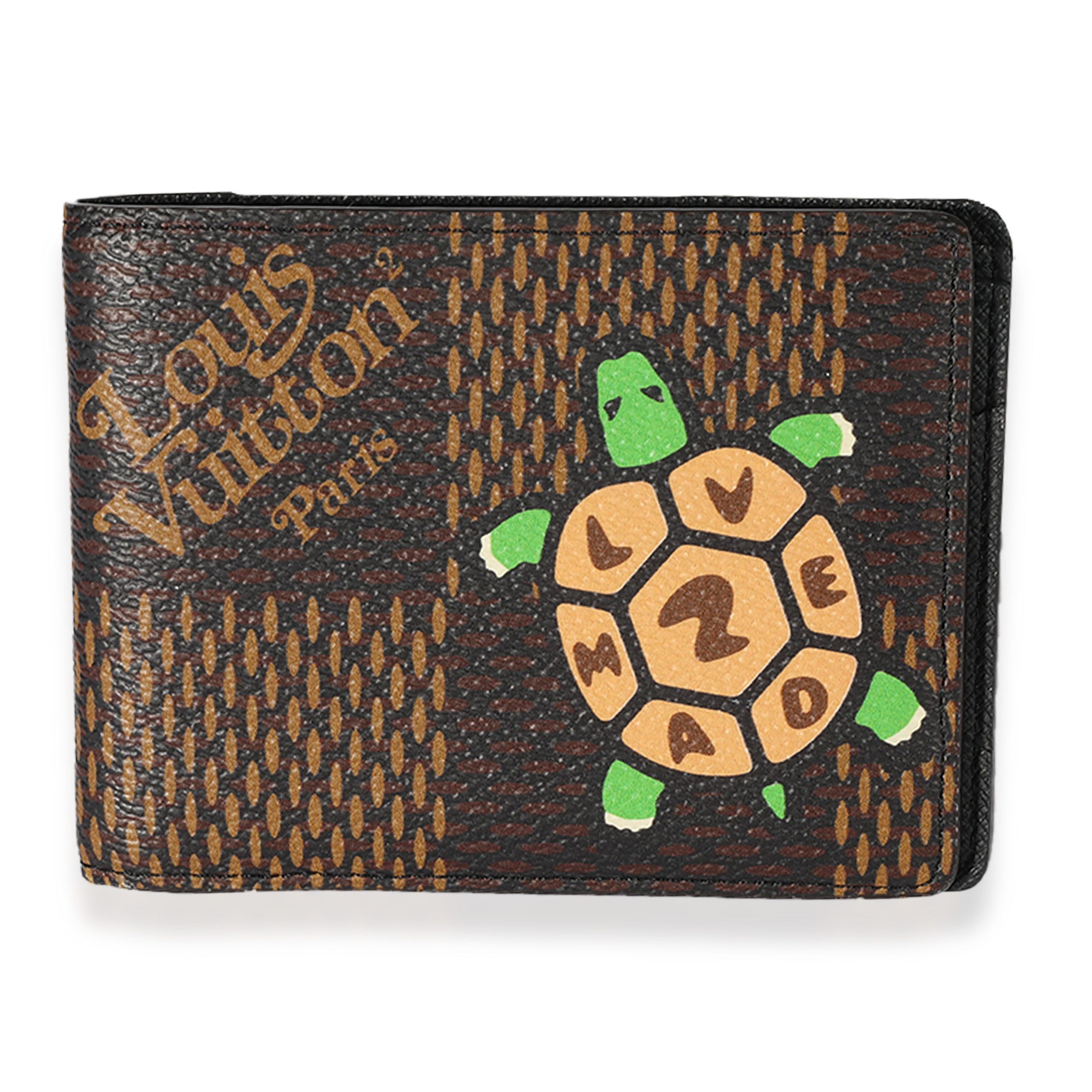 image of Louis Vuitton X Nigo Giant Damier Ebene Multiple Wallet in Brown, Women's