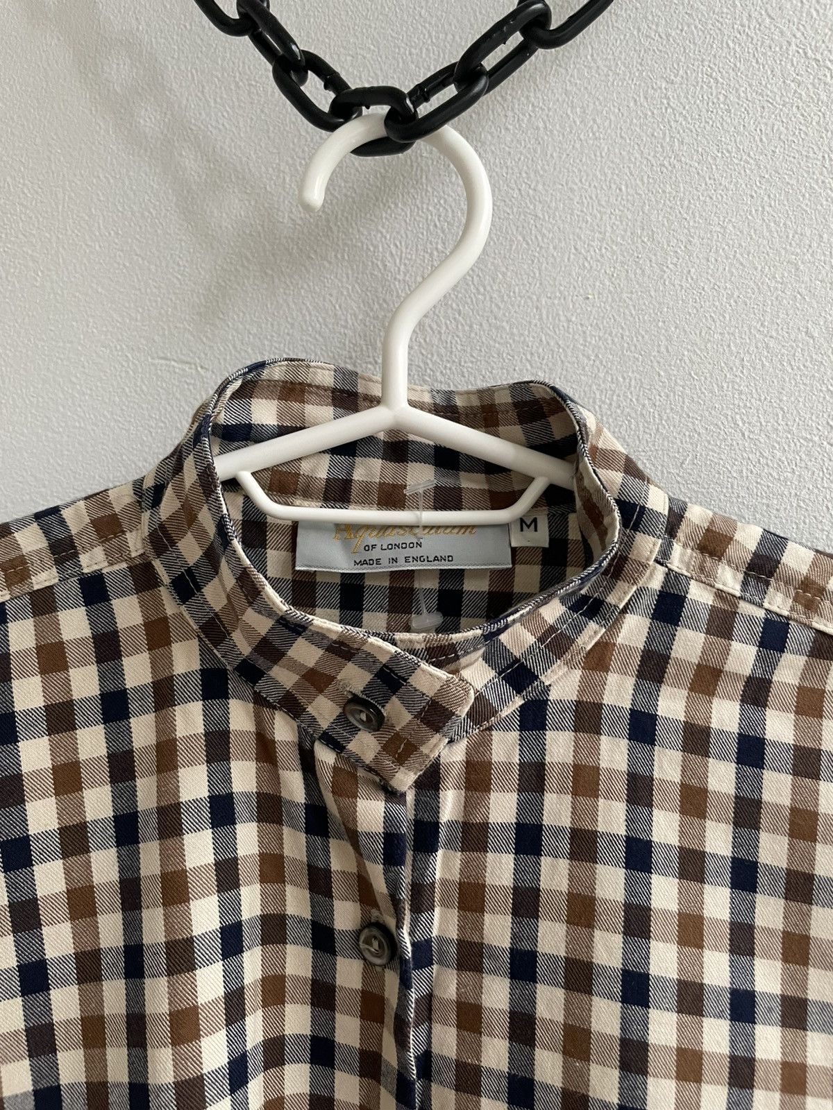 Designer × Vintage Aquascutum Vintage Check Plaid Long Sleeve Button Up Shirt Size M / US 6-8 / IT 42-44 - 7 Thumbnail