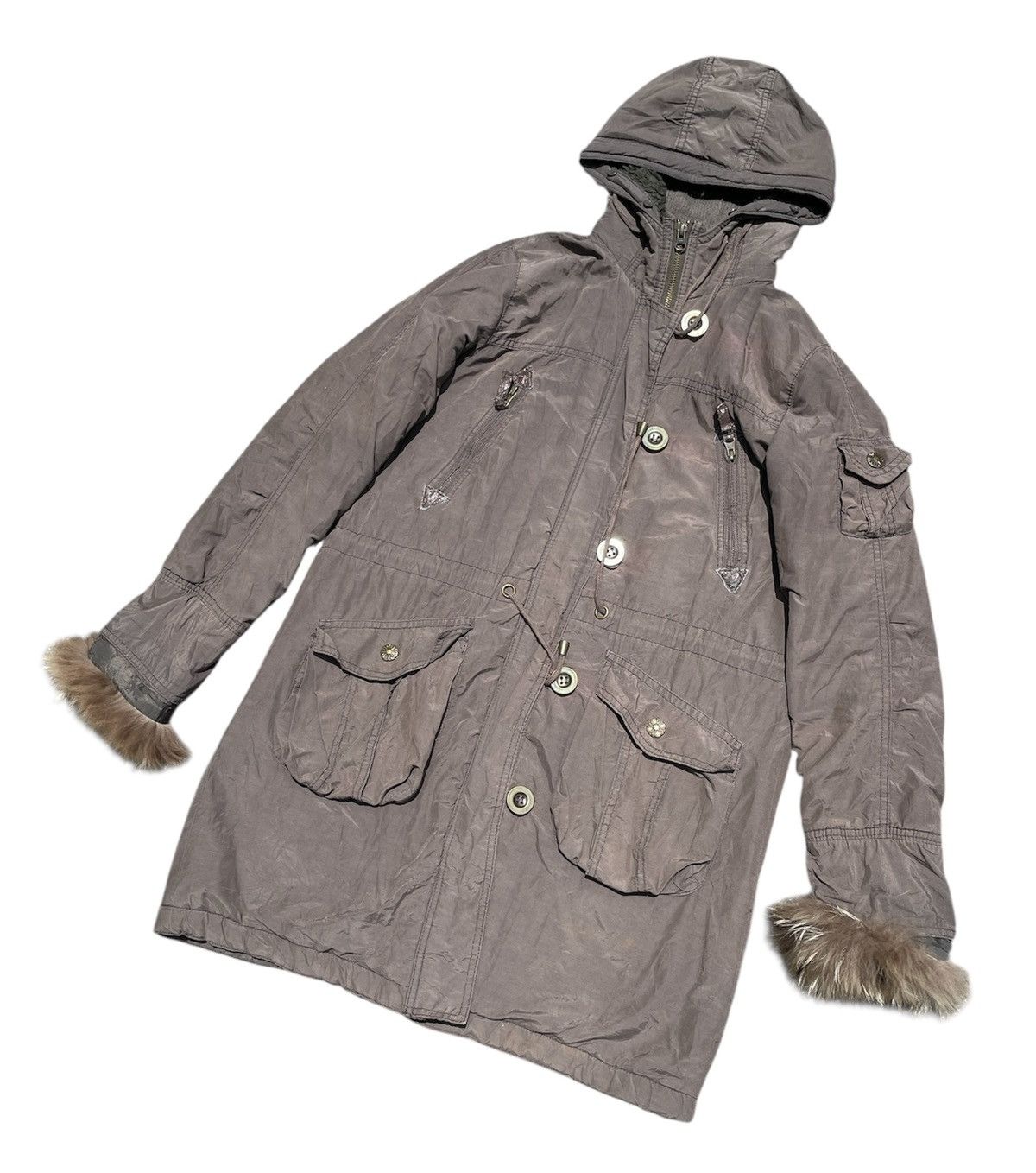 Vintage 🔥Accept Binding Offer🔥SunFaded Air Force Parka Jacket Button Size US S / EU 44-46 / 1 - 2 Thumbnail