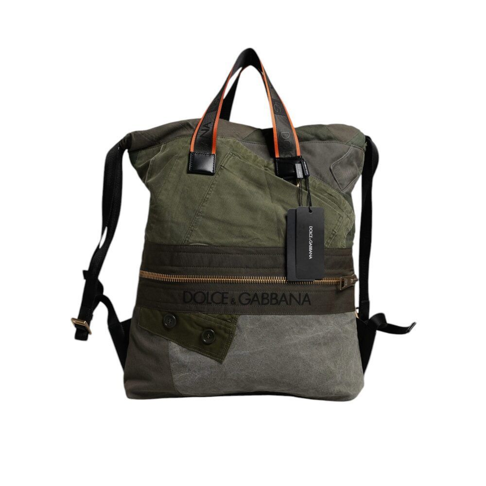 Dolce & Gabbana Dolce & Gabbana Military Green Patchwork Rucksack Backpack B Size ONE SIZE - 1 Thumbnail