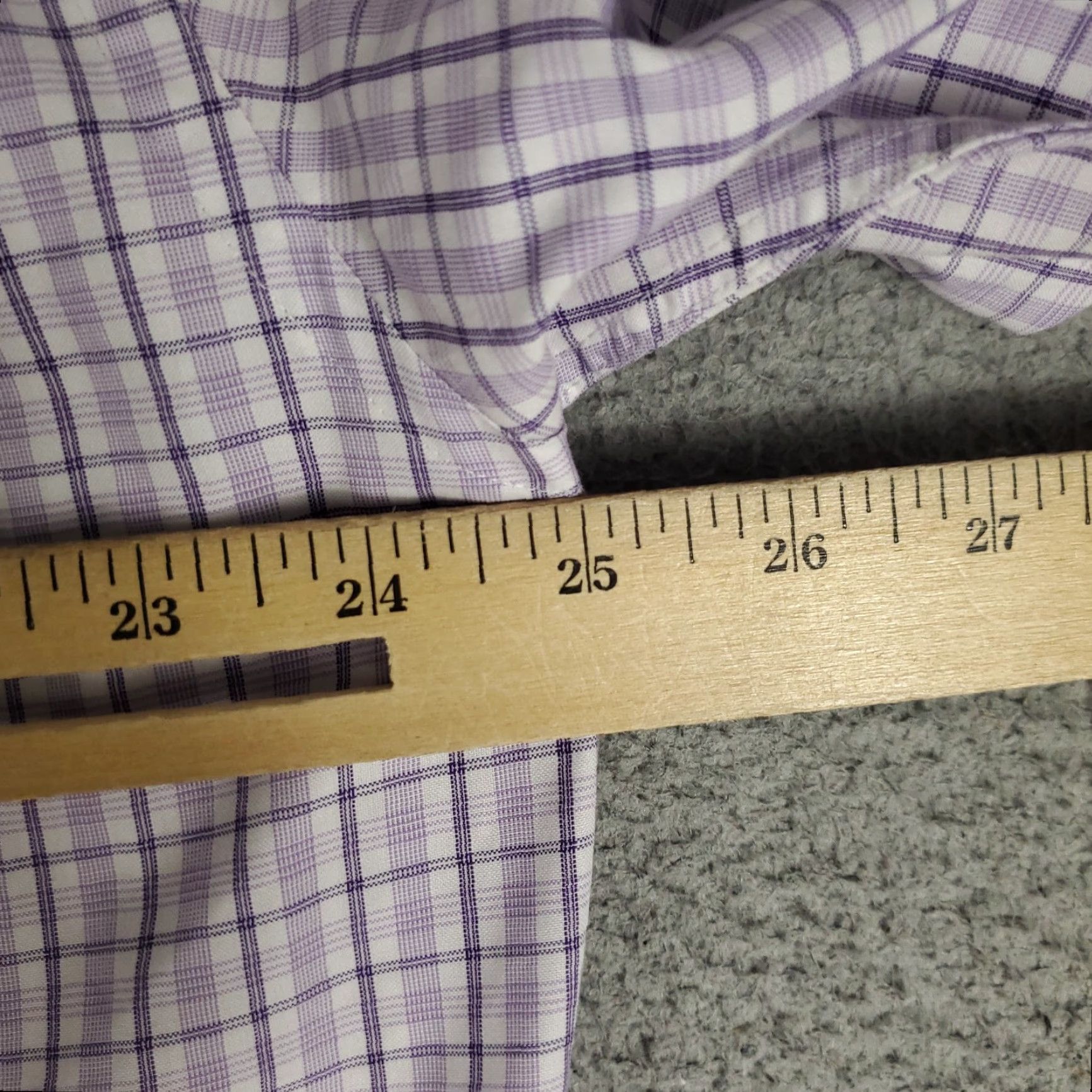 David Donahue David Donahue Shirt Mens 16.5 Purple Plaid Dress Button Up Long Sleeve Shirt Size 46R - 7 Thumbnail