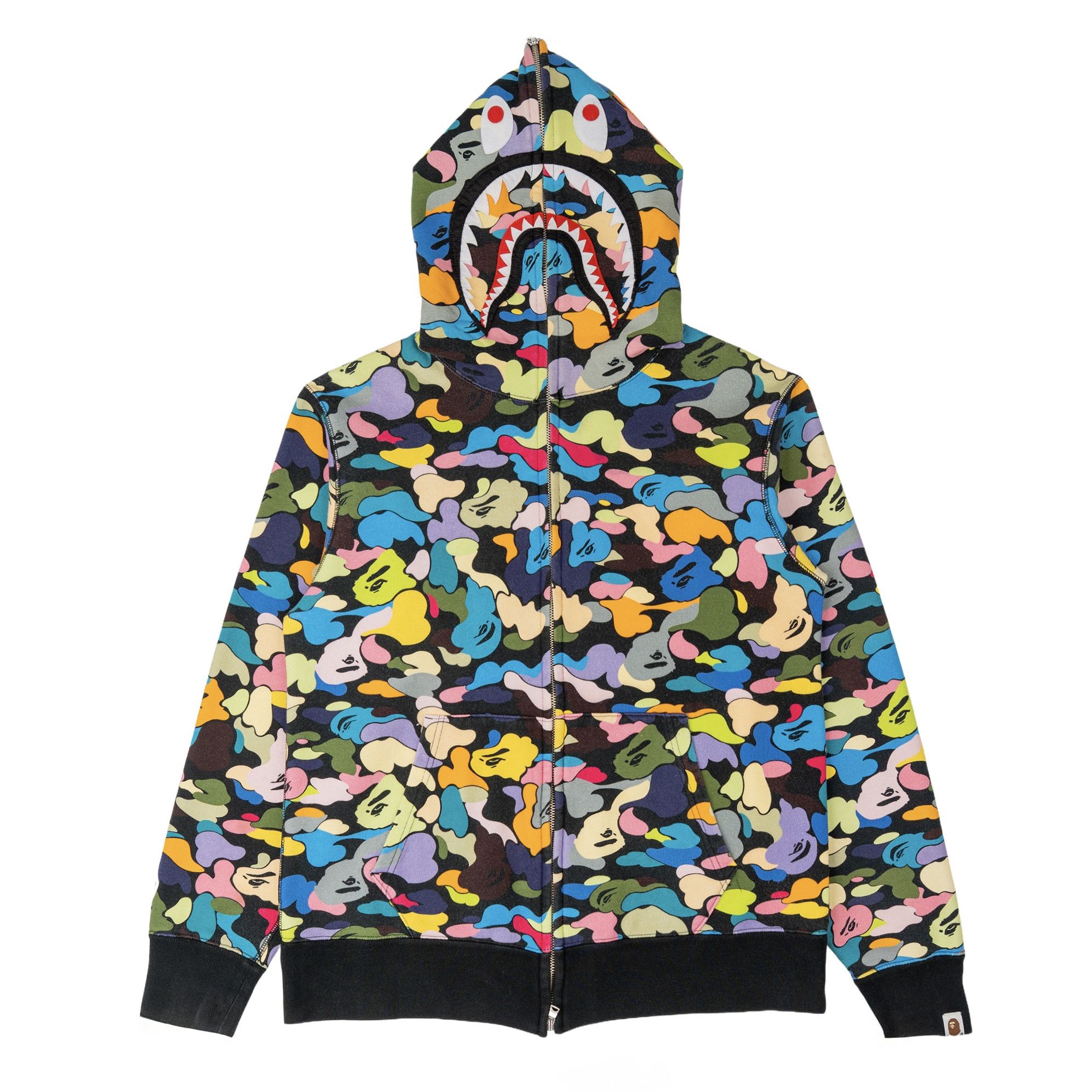 Bape BAPE LAYERED LINE CAMO Shark Full Zip Hoodie a bathing ape