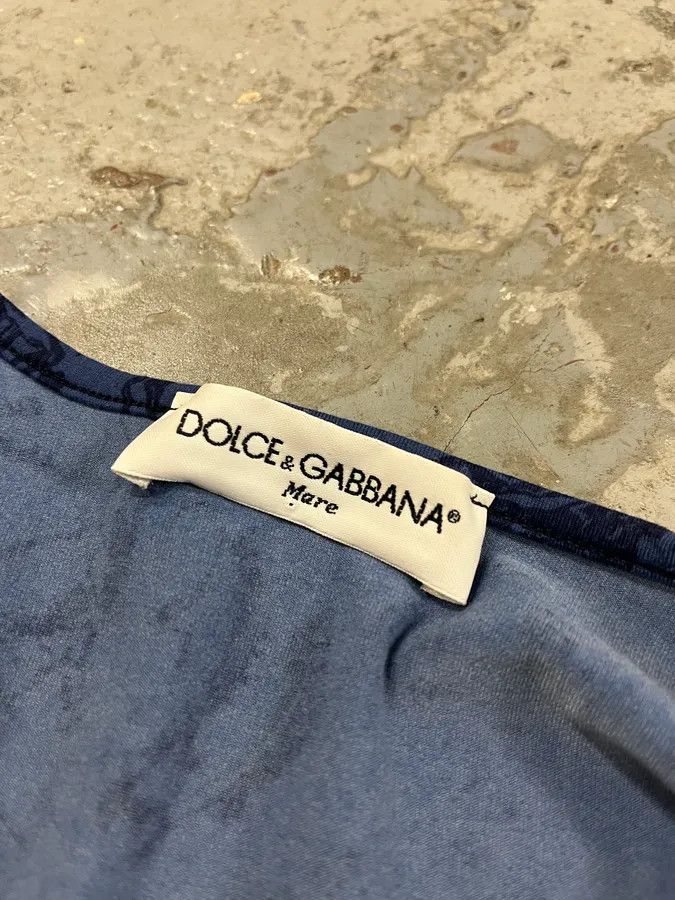 Designer × Dolce & Gabbana × Vintage 2000s Dolce & Gabbana Astrology Ancient Blue T-Shirt Size S / US 4 / IT 40 - 7 Thumbnail