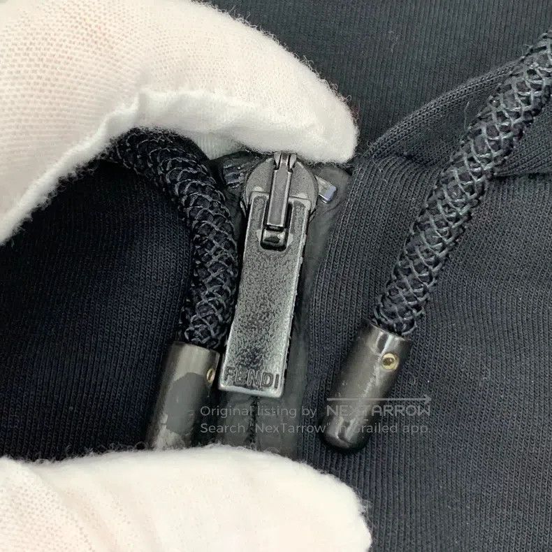 Fendi Fendi Black Logo Monogrammed Cotton Hooded Drawstring Zipp Size US S / EU 44-46 / 1 - 7 Thumbnail