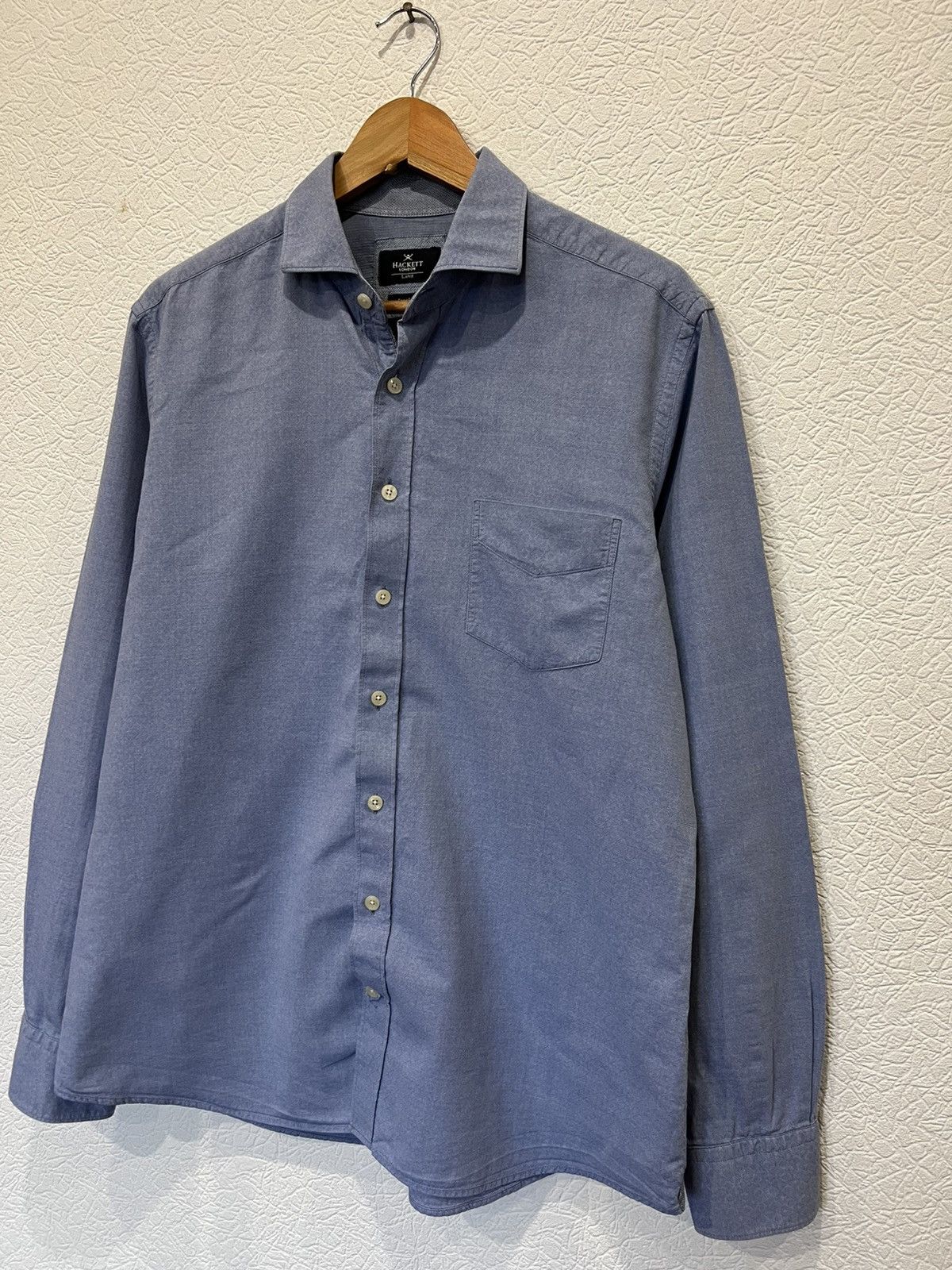 Hackett Hackett Mens Blue Button Shirt Size US L / EU 52-54 / 3 - 2 Thumbnail