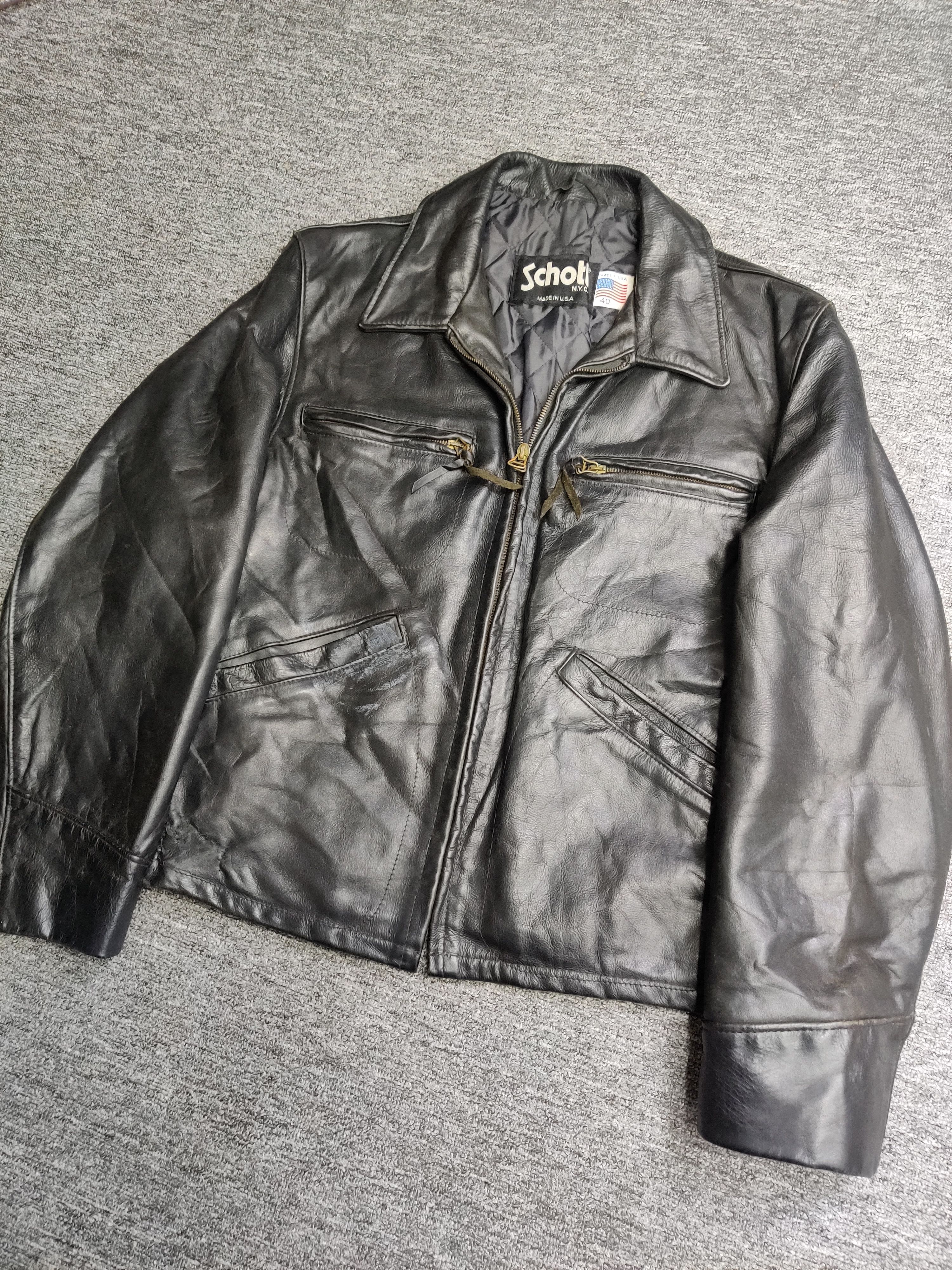 Schott Vintage 90s Schott NYC Leather Jacket Size US M / EU 48-50 / 2 - 14 Thumbnail