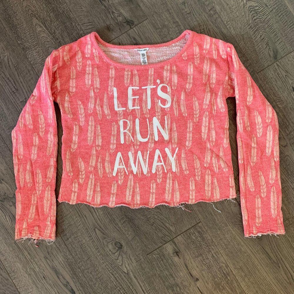 Designer Bethany Mota Let's Run Away Crop Sweatshirt, XS Size XS / US 0-2 / IT 36-38 - 3 Thumbnail
