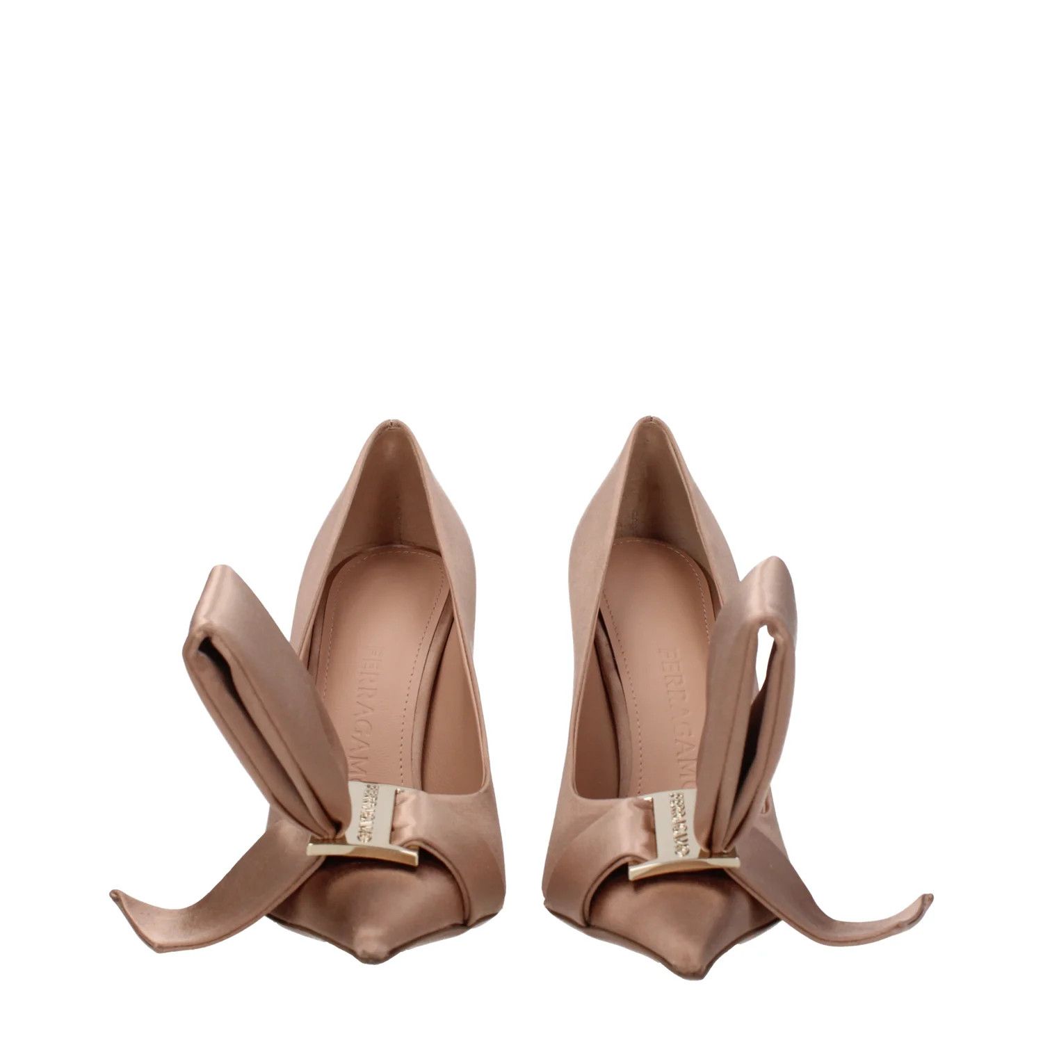 Salvatore Ferragamo ob1o1e1224 Satin Pumps in Beige Size US 5 / IT 35 - 3 Thumbnail