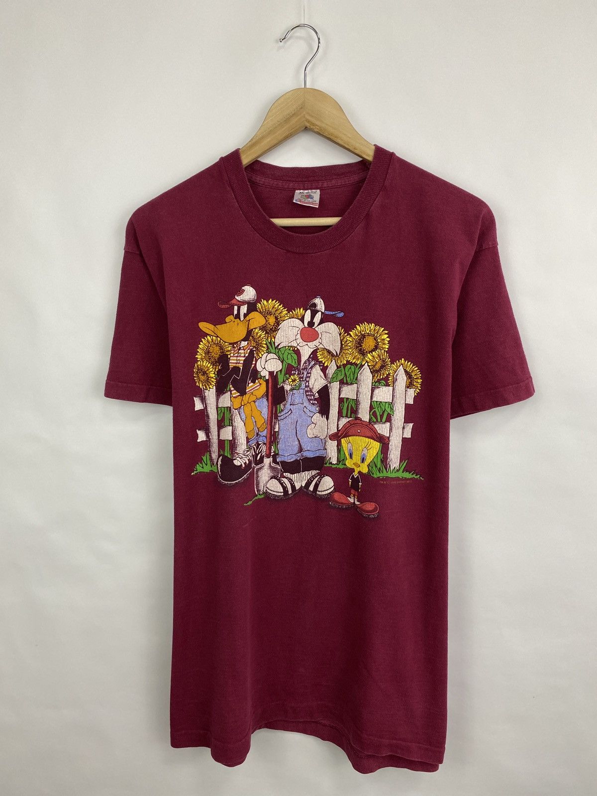 Fruit Of The Loom 🇺🇸 Vintage 1994 Warner Bros Looney Tunes T-Shirt Rare Retro Size US L / EU 52-54 / 3 - 3 Thumbnail