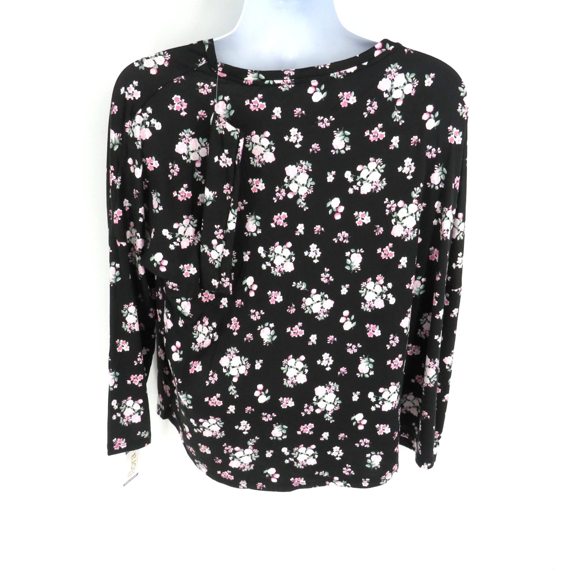 Other Flora Nikrooz XXL Floral Pajama Set Black With Pink & White Size ONE SIZE - 4 Thumbnail