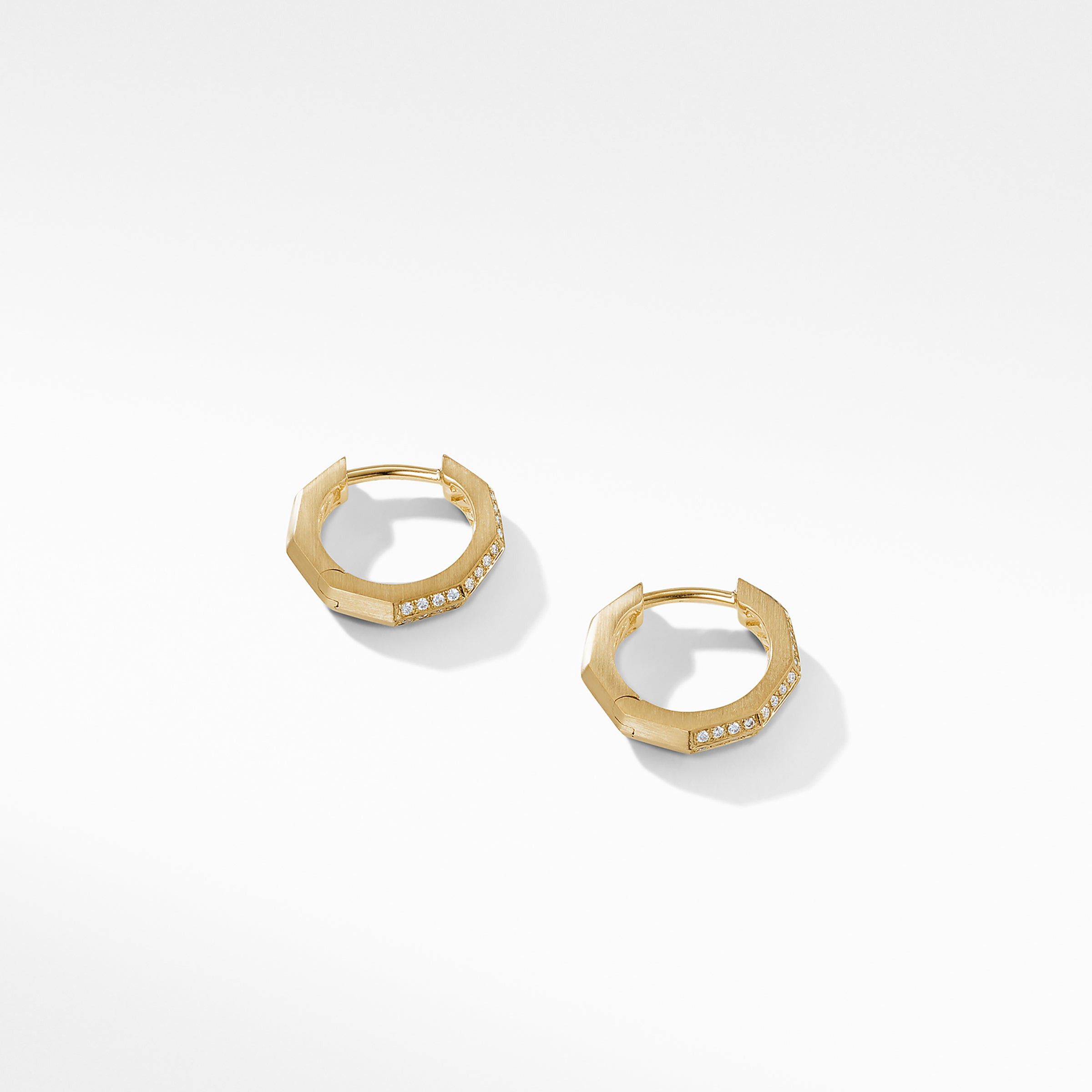David Yurman o1w1db10325 Earrings in 18K Gold with Diamonds & 13.7mm Size ONE SIZE - 2 Thumbnail