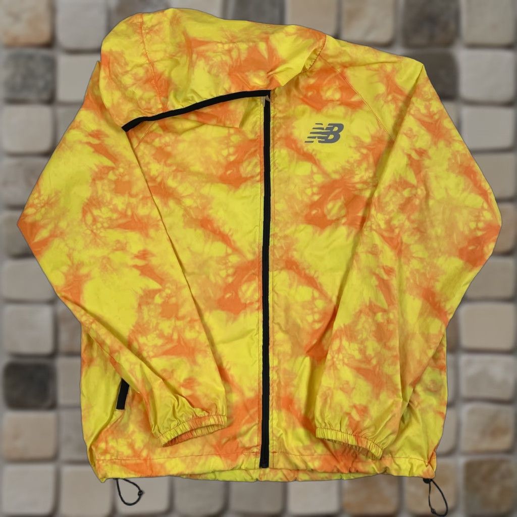 New Balance New Balance Jacket Mens M Yellow Tie Dye Hooded Full Zip Windbreaker Casual Outdoor Size US M / EU 48-50 / 2 - 1 Thumbnail