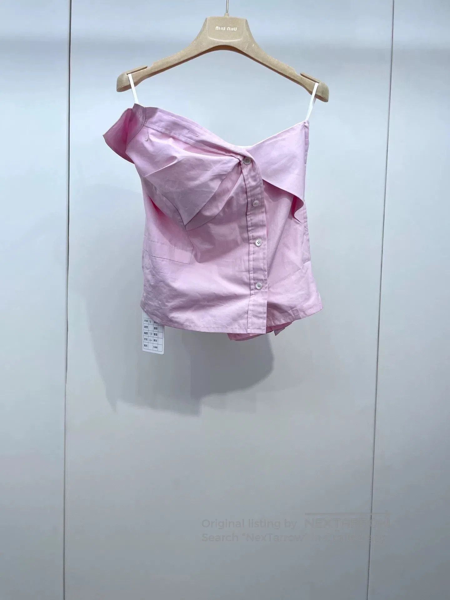 Miu Miu Miu Miu 2025 Pink Irregular Strapless Top. Size XS / US 0-2 / IT 36-38 - 1 Thumbnail