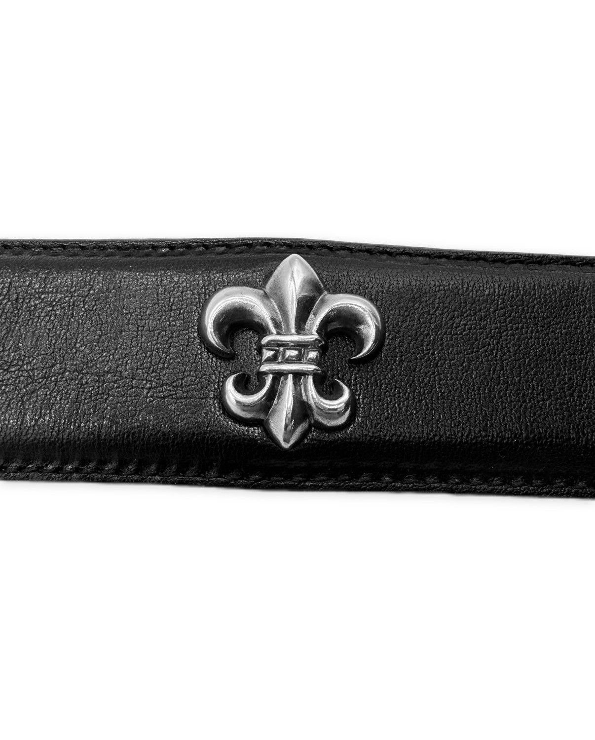 Chrome Hearts Chrome Hearts Fleur de Lis Pendant .925 Silver Leather Belt Strap Size 34 - 4 Thumbnail