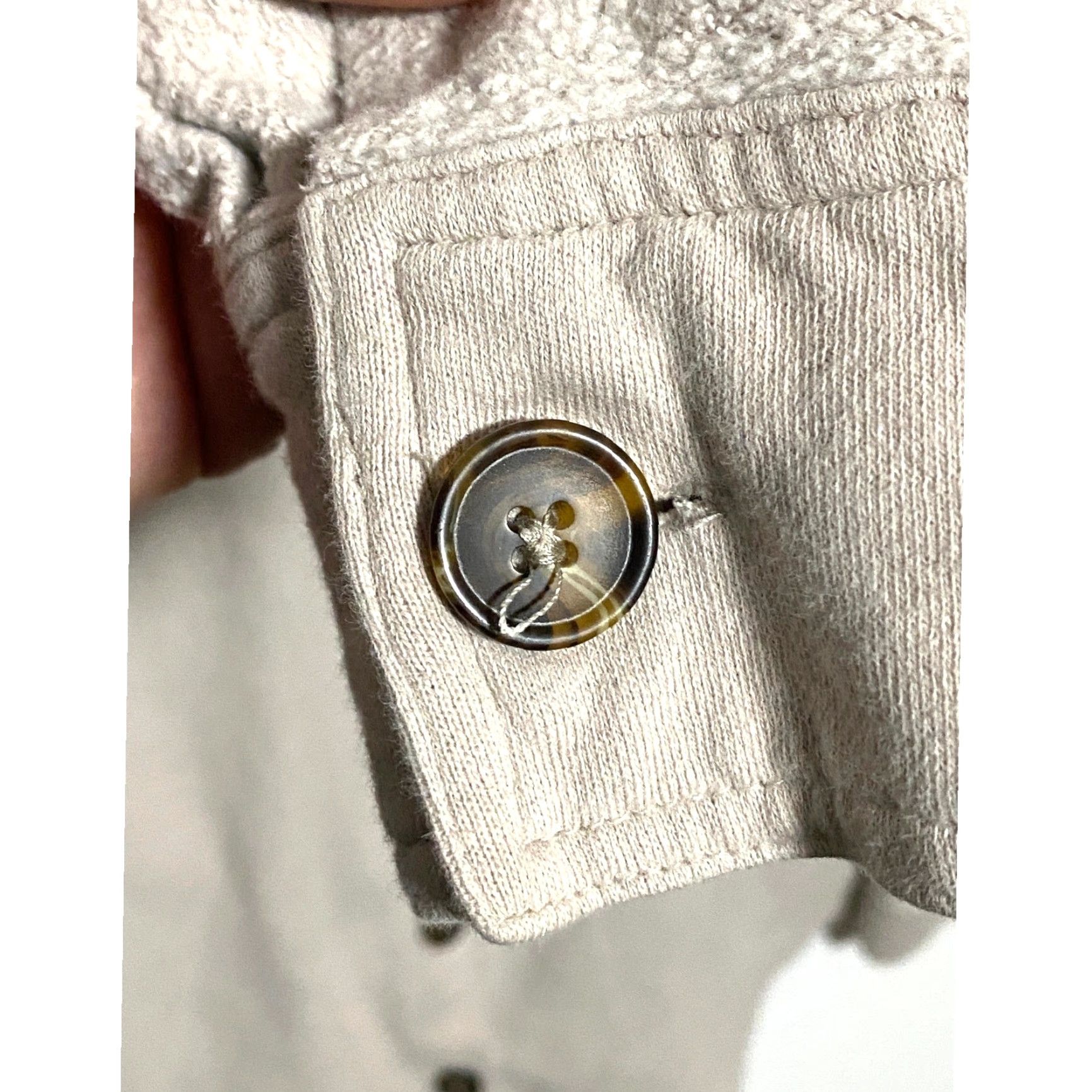 Pacsun PacSun Homecoming Button Down Fleece Fuzzy Shacket Oversized Jacket Womens M L Beige Cotton Blend Shacket Jacket Women M L Size M / US 6-8 / IT 42-44 - 6 Thumbnail